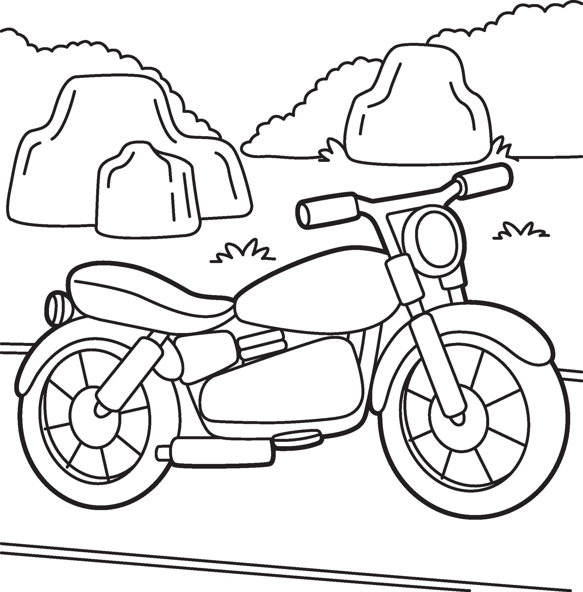 Desenho e Imagem Motocicleta Fácil para Colorir e Imprimir Grátis para  Adultos e Crianças (Meninas e Meninos) 