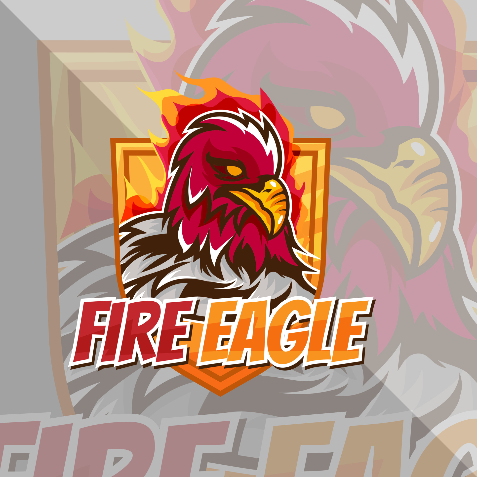 Modelo de vetor de logotipo de jogo de mascote de esports eagles