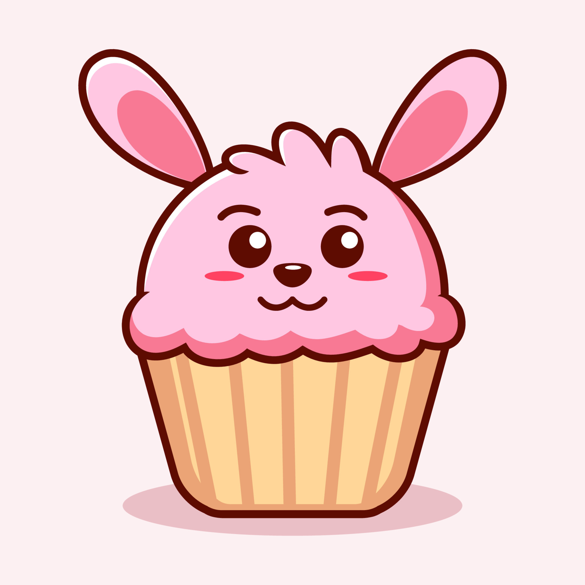 gato fofo com cupcake e personagem de desenho animado kawaii 1846687 Vetor  no Vecteezy