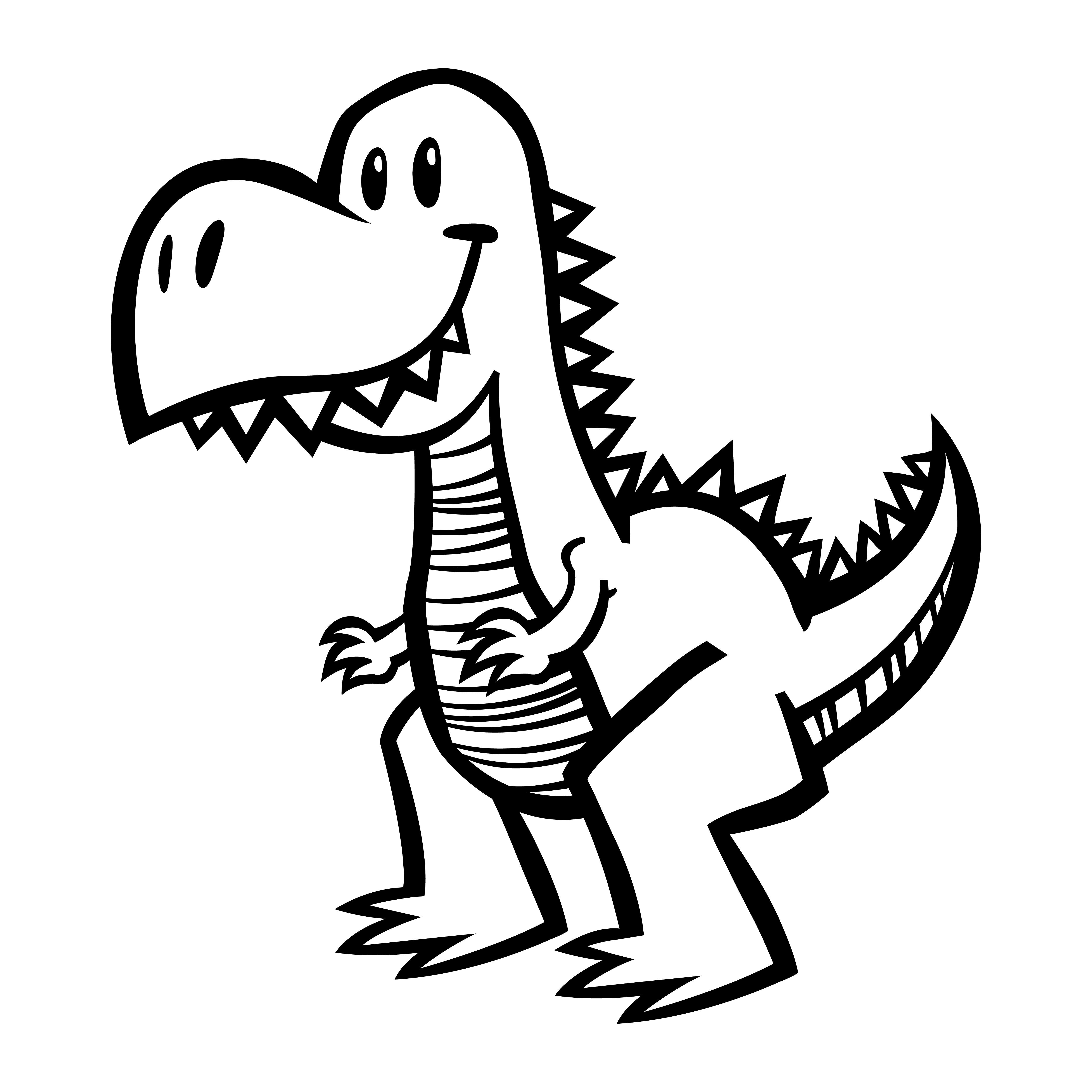 tiranossauro rex dos desenhos animados em pose de corrida 6093853 Vetor no  Vecteezy