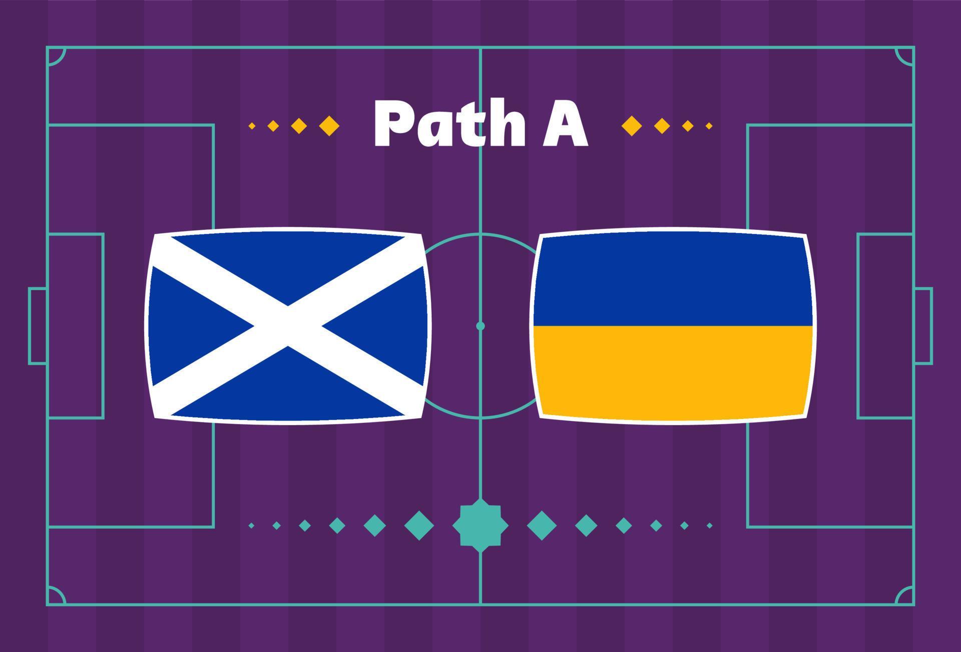 partida escócia x ucrânia. jogo de campeonato de futebol playoff contra  equipes no campo de futebol.