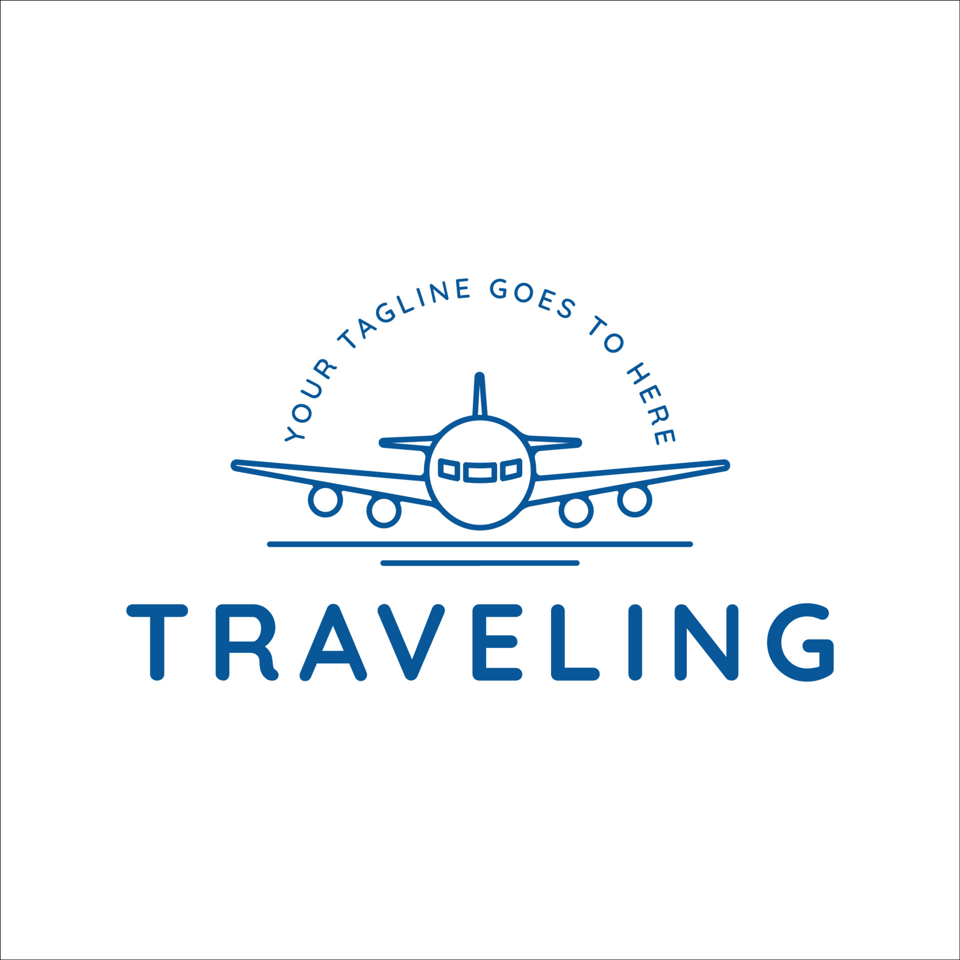 Modelo de design de logotipo de estilo de linha aérea de avião para marca  ou empresa e outros