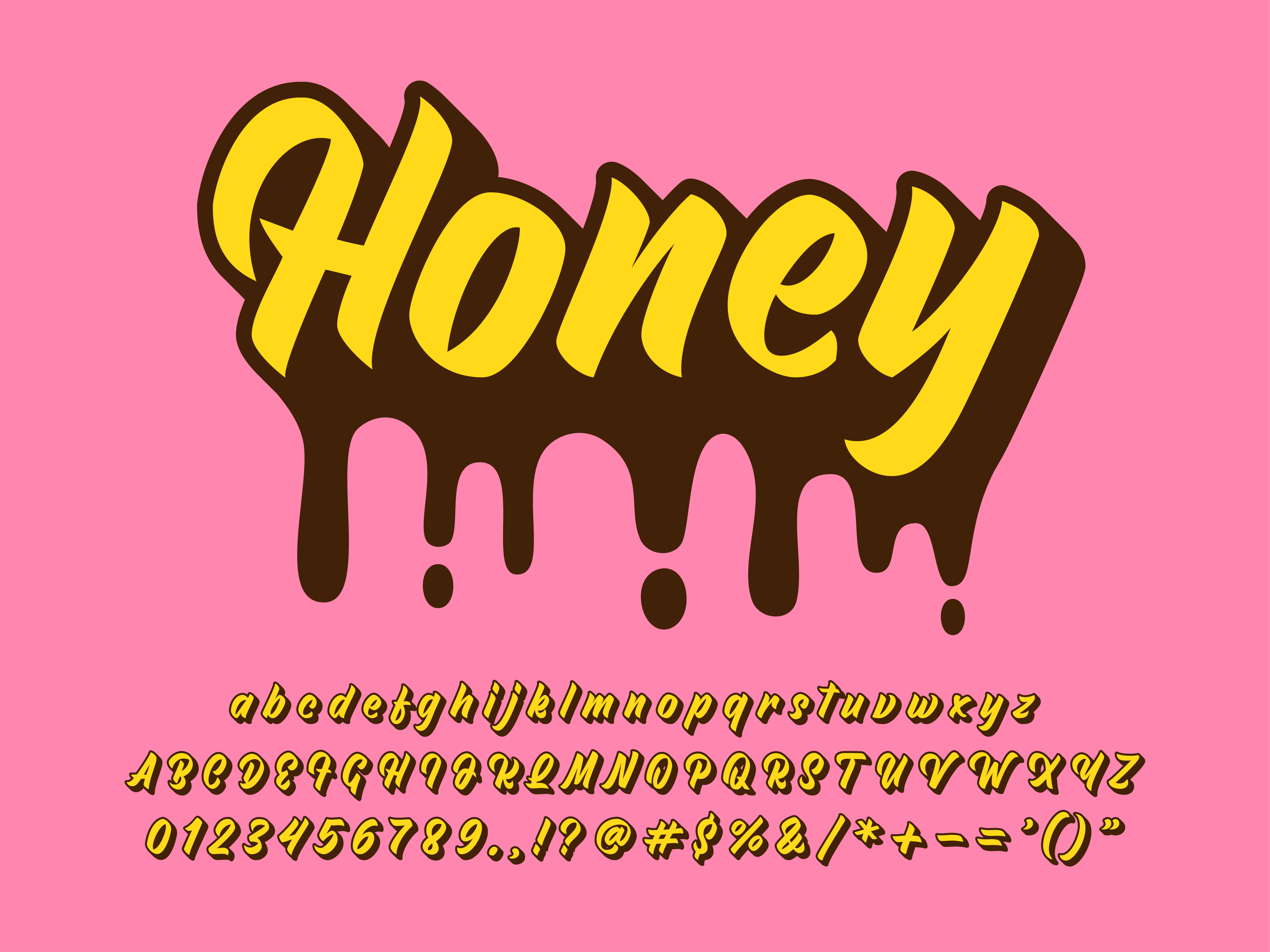 Fonte editável oh honey. estilo de efeito de texto modelo