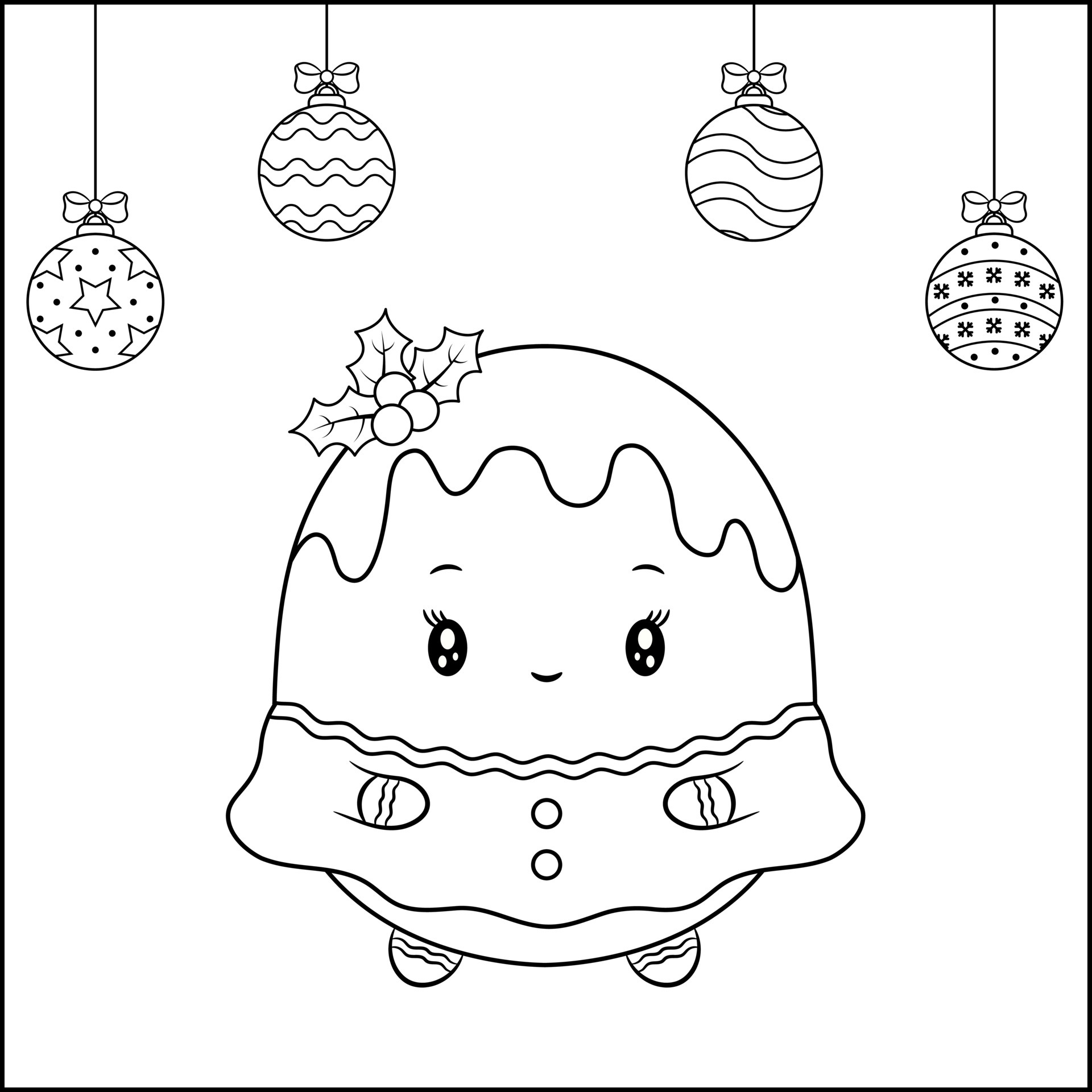 esboço de desenho de biscoito fofo de natal para colorir com enfeites  5615637 Vetor no Vecteezy