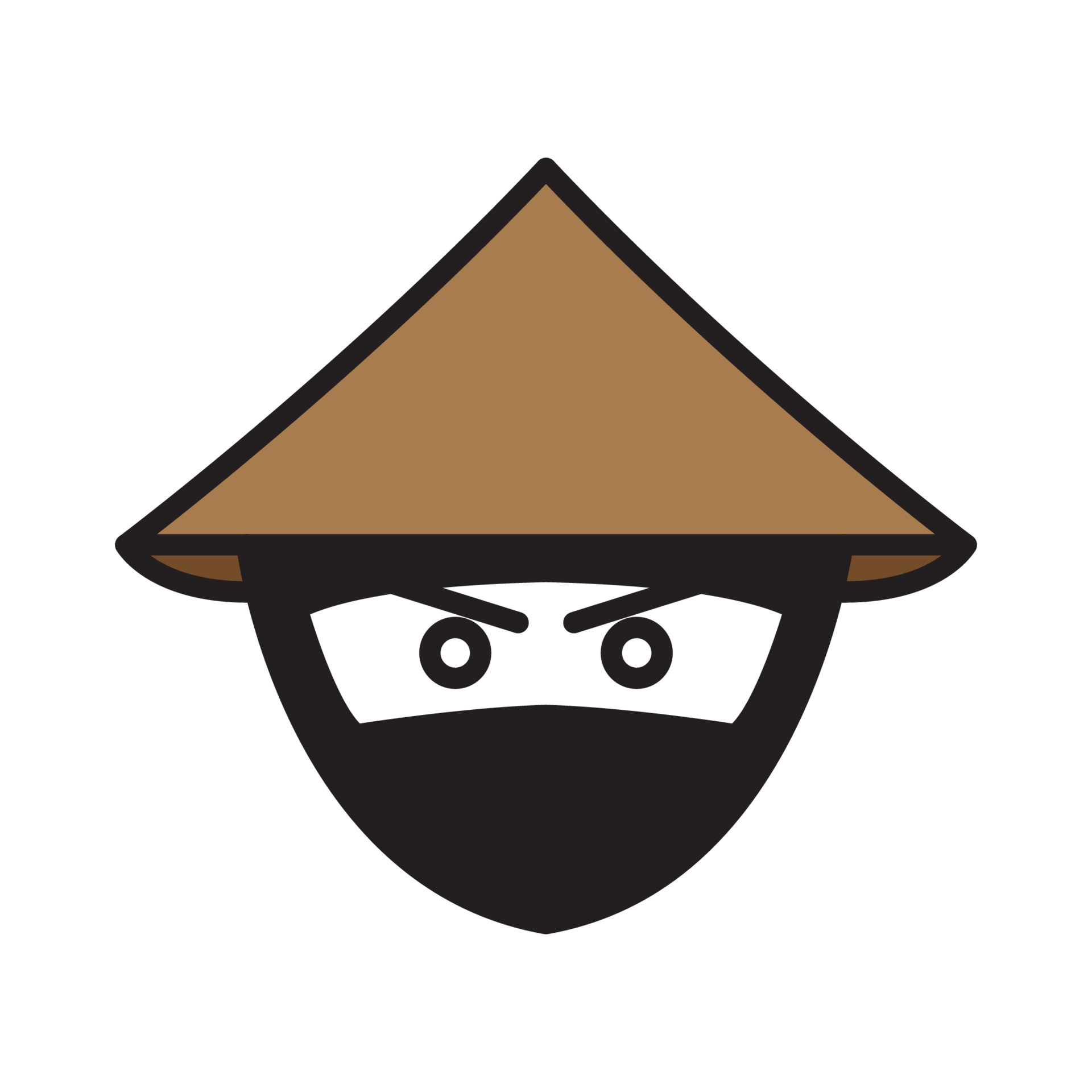 ninja de desenho animado de cabeça com ilustração de símbolo de ícone de  vetor de design de logotipo de ginásio 5726480 Vetor no Vecteezy