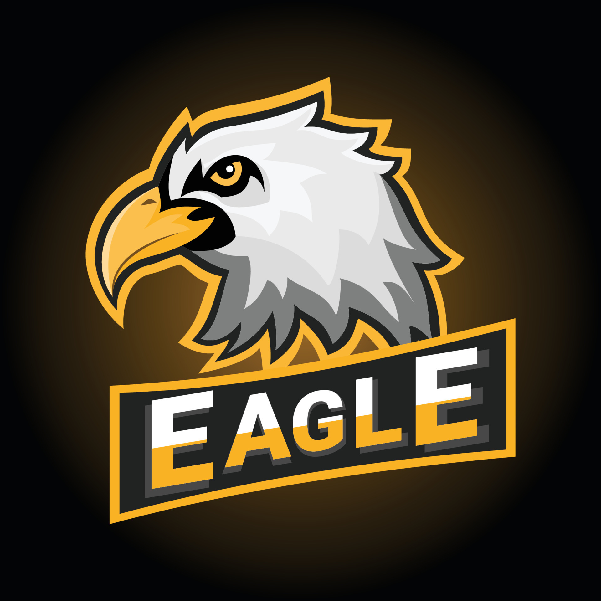 Modelo de vetor de logotipo de jogo de mascote de esports eagles