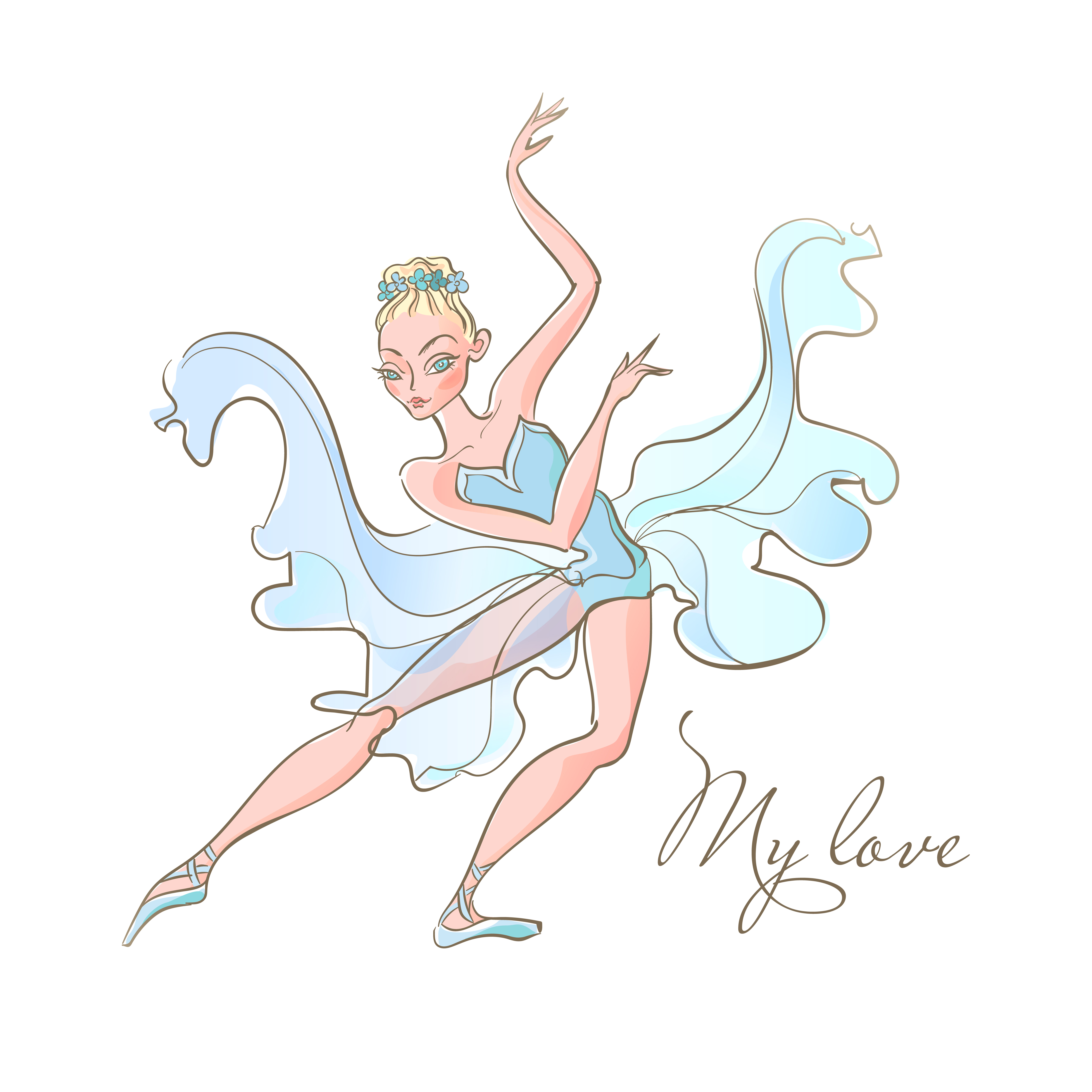Ilustração De Uma Pequena Bailarina Em Roupas Azuis Ilustração do Vetor -  Ilustração de pessoa, menino: 276701215