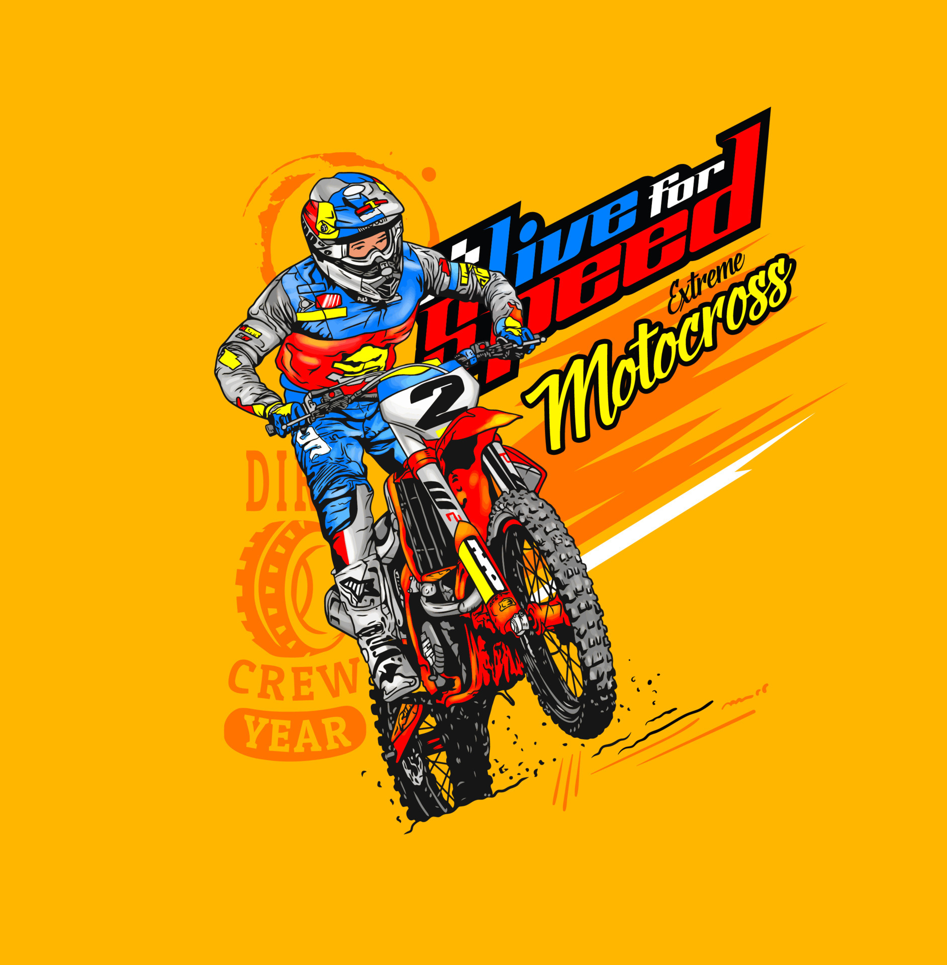 Desenho Em Camisa Do Campeonato De Motocross Ilustração do Vetor