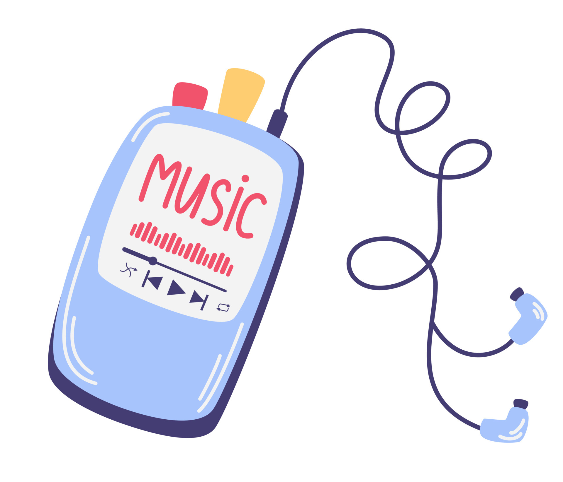 música fone de ouvido dispositivo vetor ilustração. Esportes e