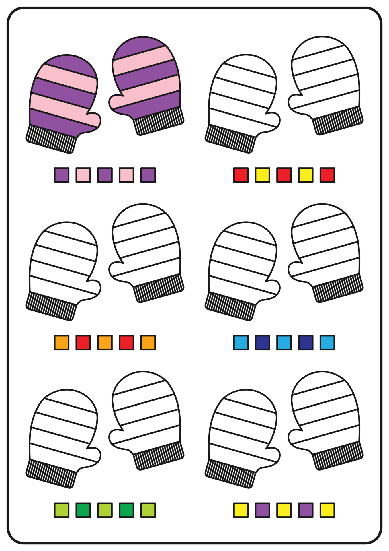 Atividade de colorir para crianças combinar por cores jogo educativo para  crianças planilha para pré-escolares