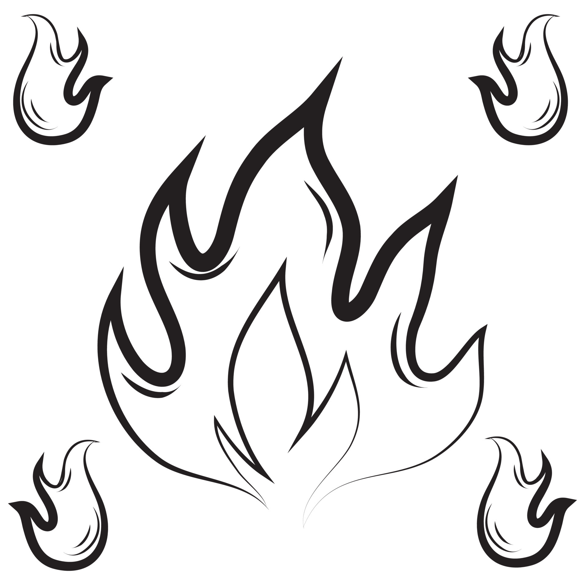 ícones de fogo desenhados à mão. conjunto de vetores de ícones de chamas de  fogo. fogo de esboço de doodle desenhado à mão, desenho preto e branco.  símbolo de fogo simples. 6214273