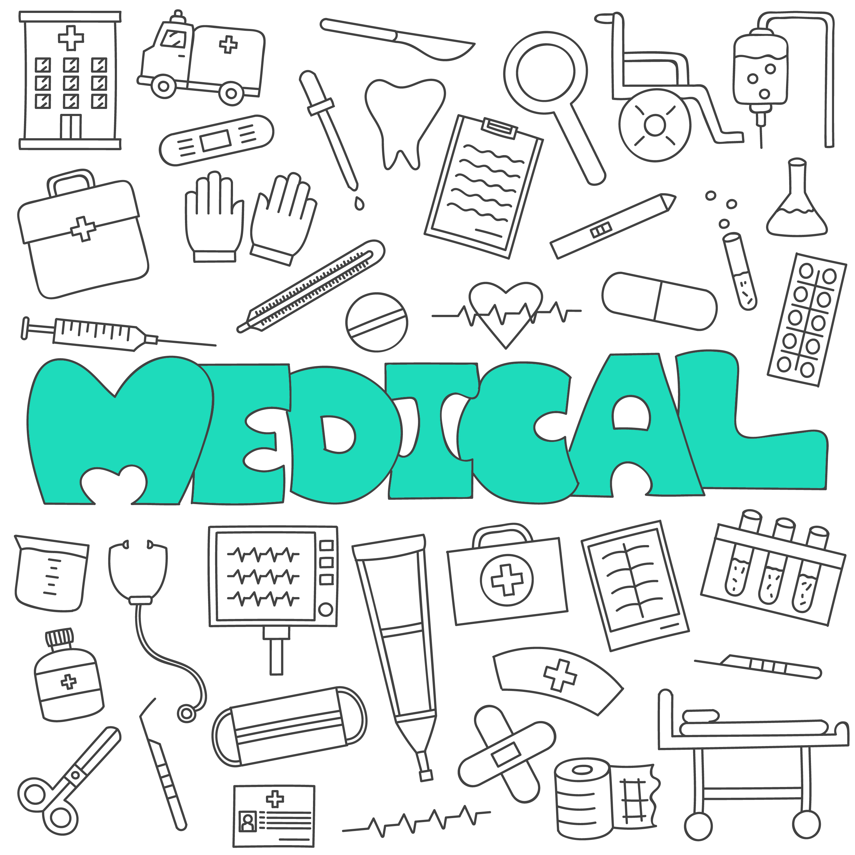 Fundo Sem Emenda Dos Ícones Do Doodle Dos Cuidados Médicos, Vetor Royalty  Free SVG, Cliparts, Vetores, e Ilustrações Stock. Image 44901586