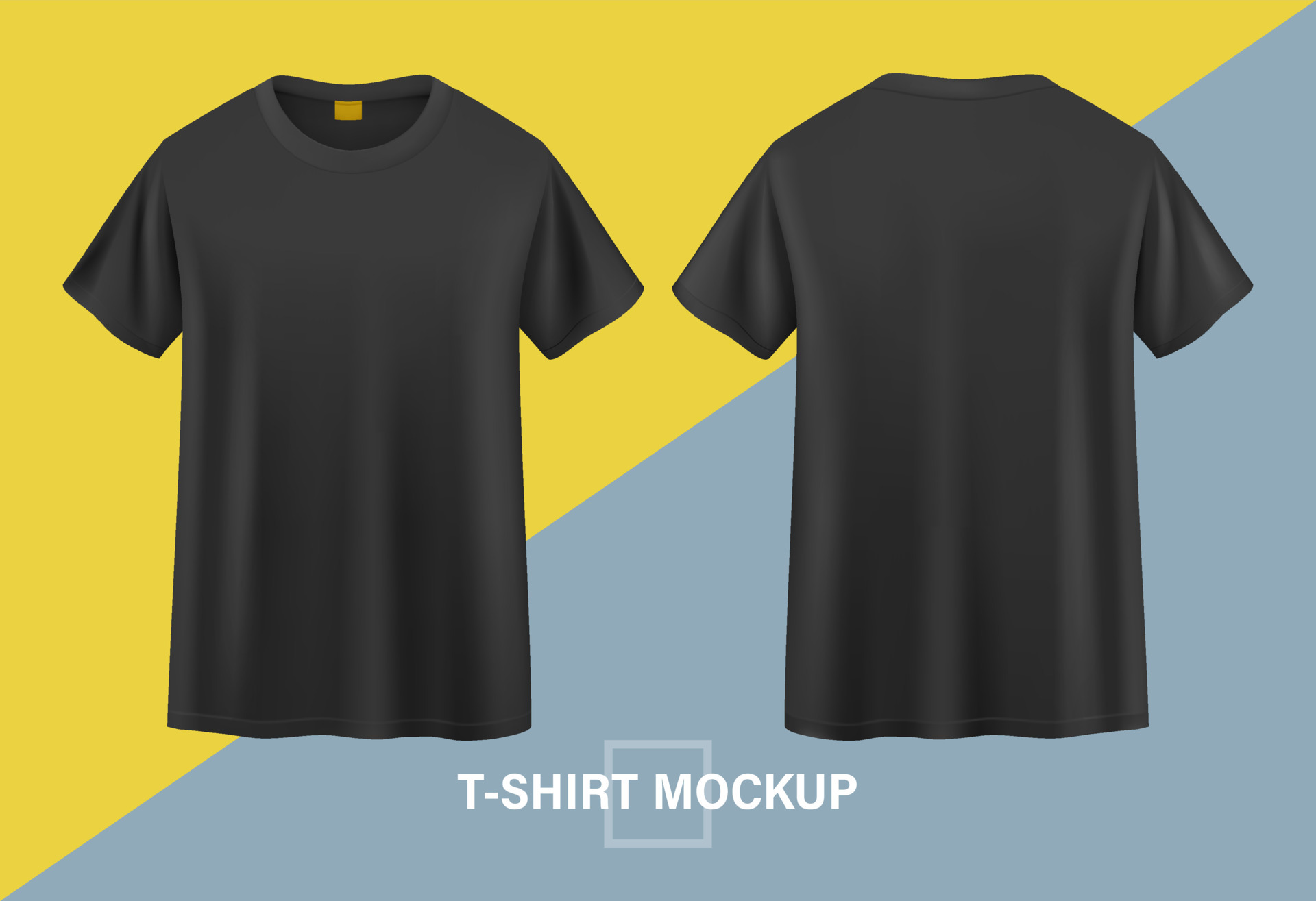 Design de t-shirt preto unisex. vetor de frente e verso. esboço técnico, Vetor Premium