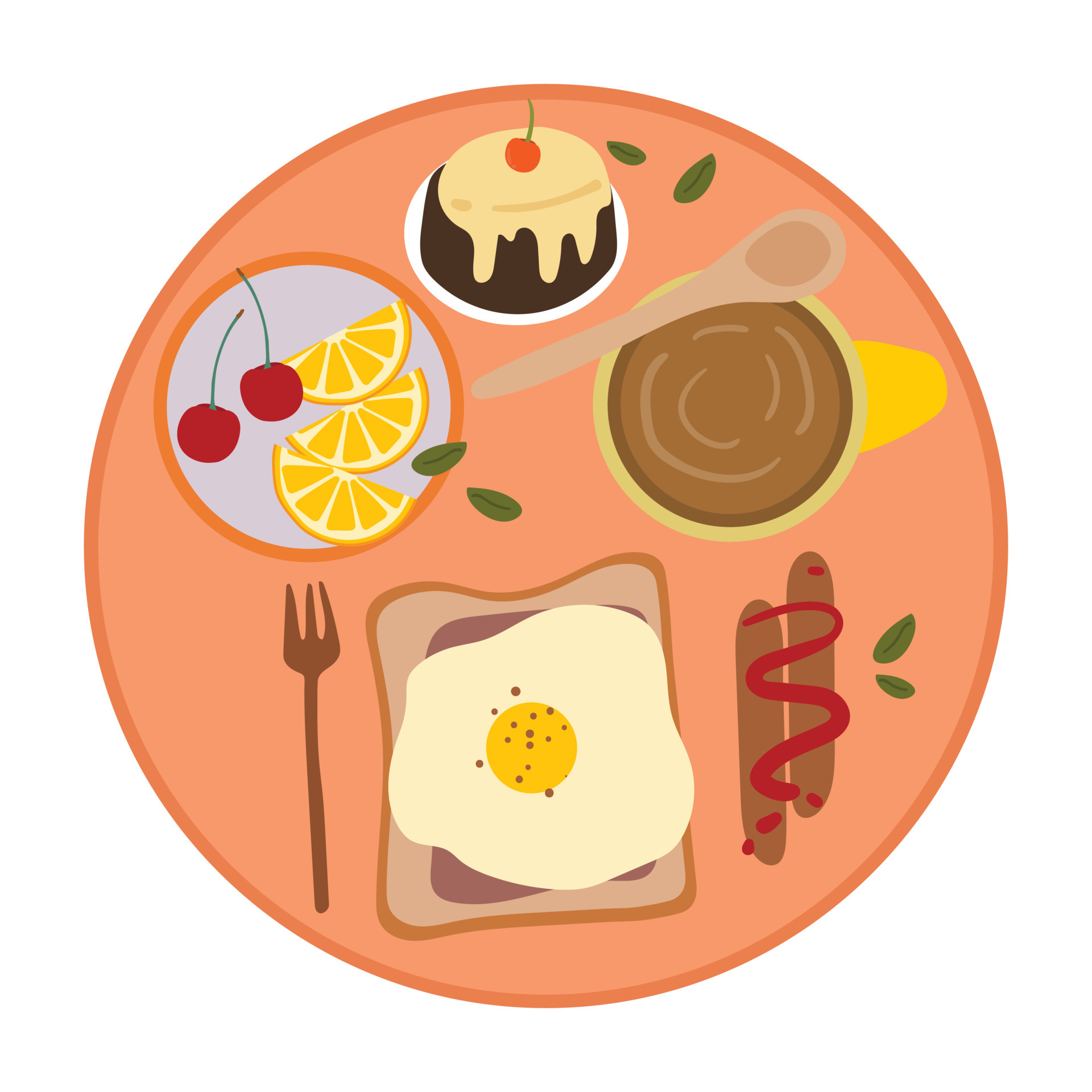 Café da manhã conjunto de caracteres dos desenhos animados