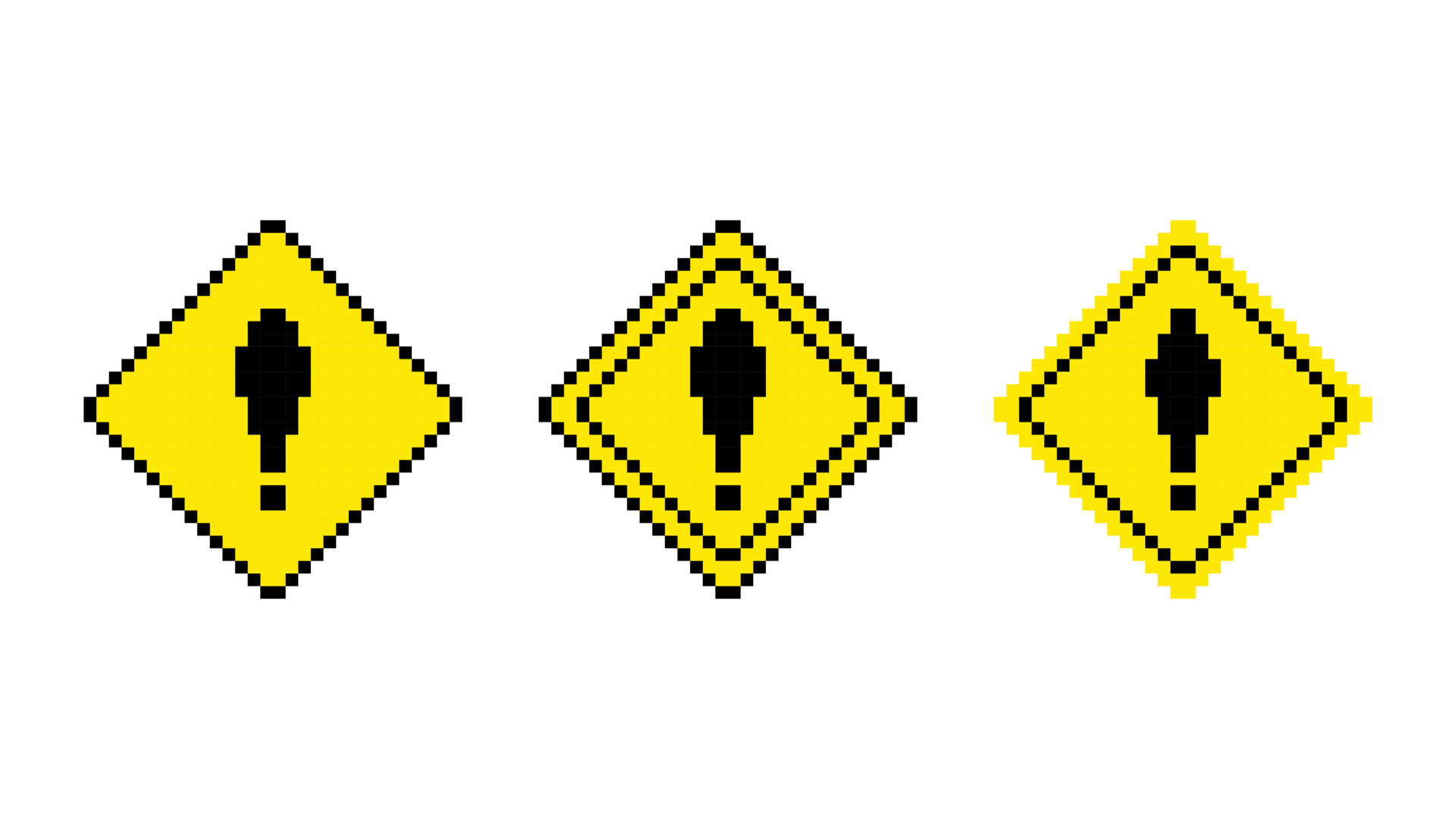 Sinal de estrada realista símbolo de aviso em forma de diamante
