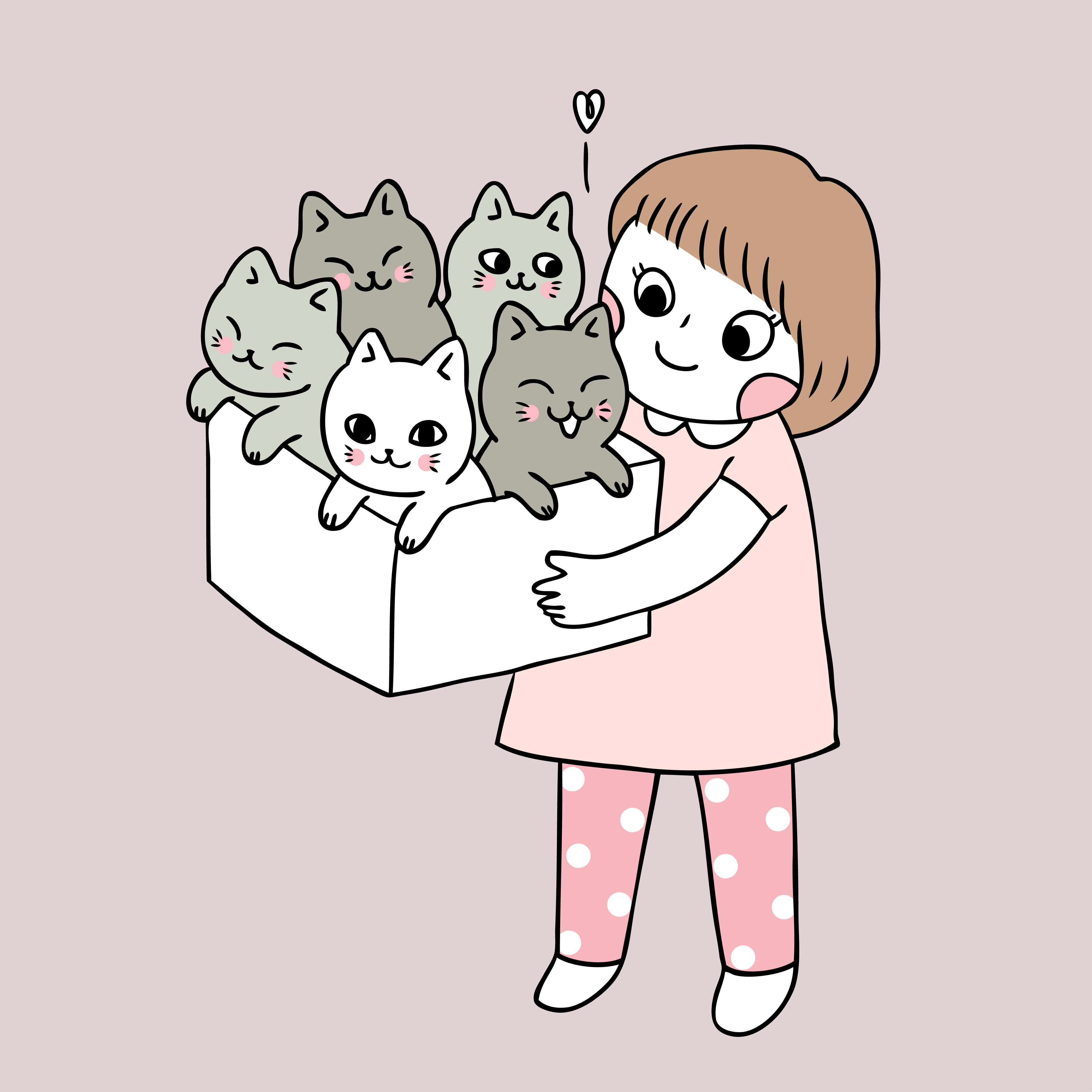 Vetores de Uma Coleção De Gatos De Desenho Animado Fofos Para Uma Menina E  Um Menino Desenho De Contorno e mais imagens de Animal - iStock