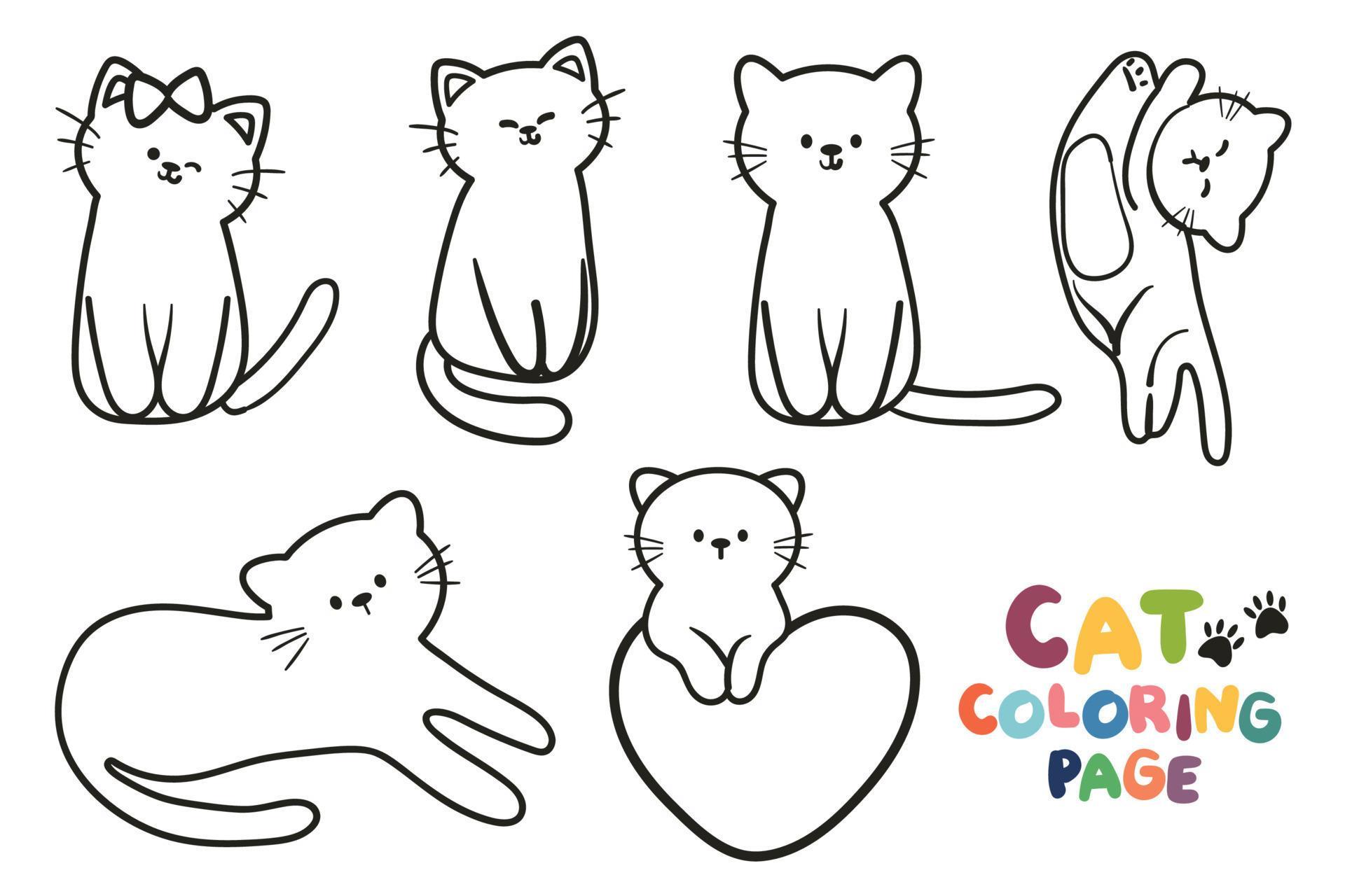 Gatos para colorir  Desenhos para colorir