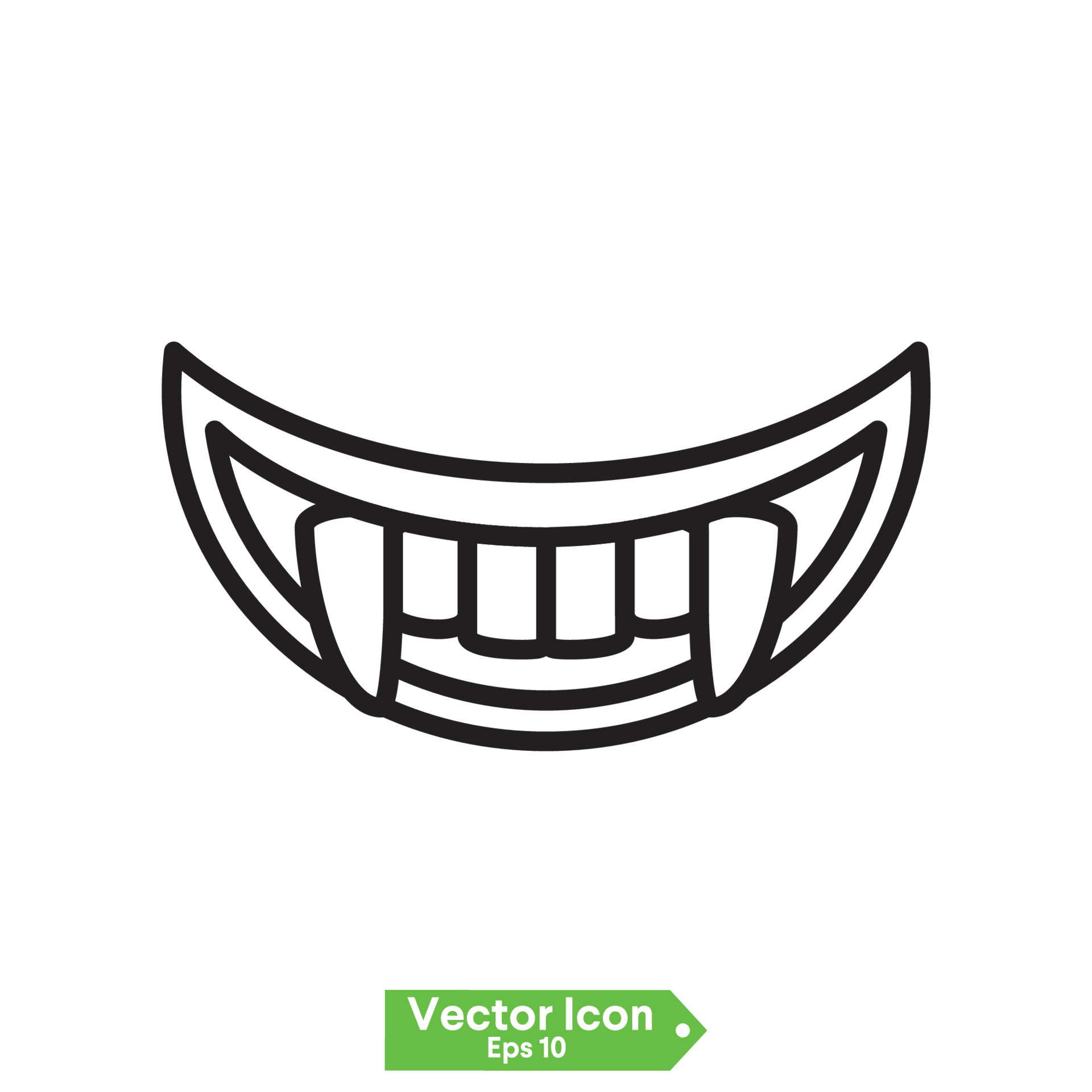 dentes e lábios de vampiro para o halloween. desenho vetorial conjunto  isolado em um fundo branco. 6605279 Vetor no Vecteezy