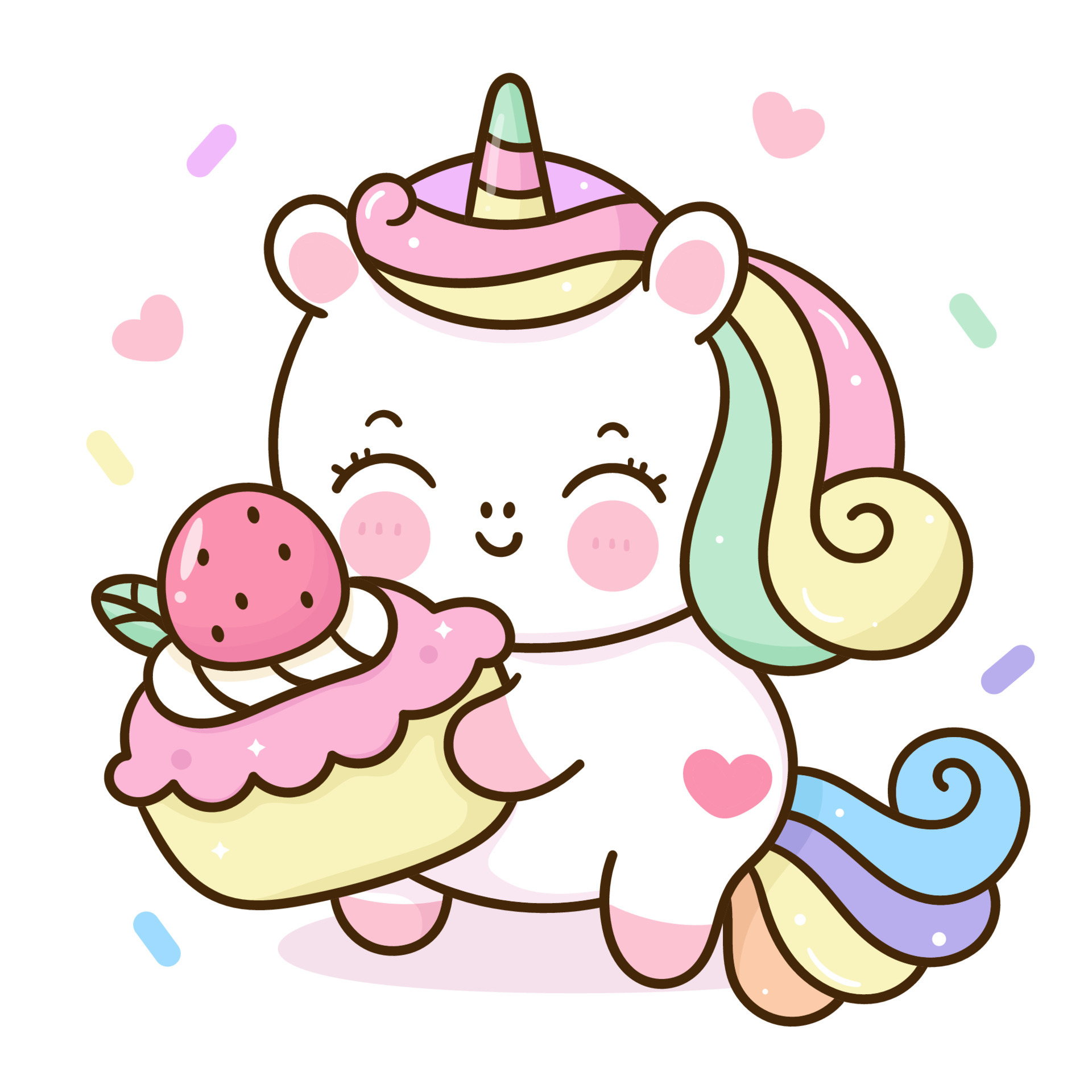 Unicórnio Bebê Fofo Sentado Com Doodle De Cupcake Desenhando Ilustração De  Página Para Colorir PNG , Unicórnio Arco íris, Desenho De Unicórnio,  Unicórnio PNG Imagem para download gratuito