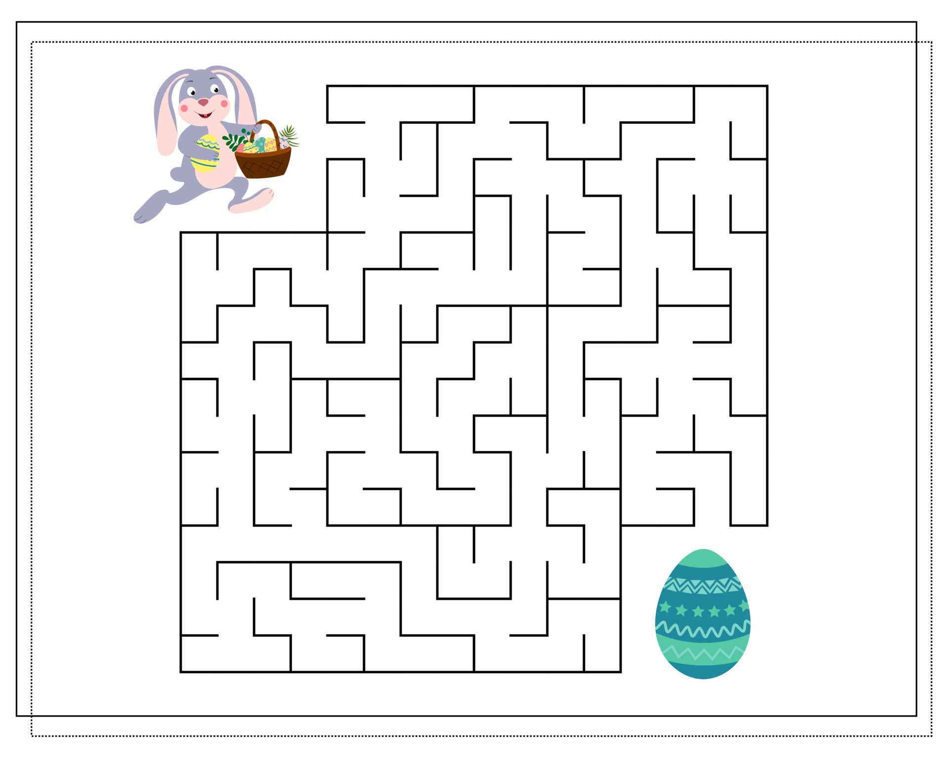 um jogo de lógica para crianças, atravesse o labirinto, um