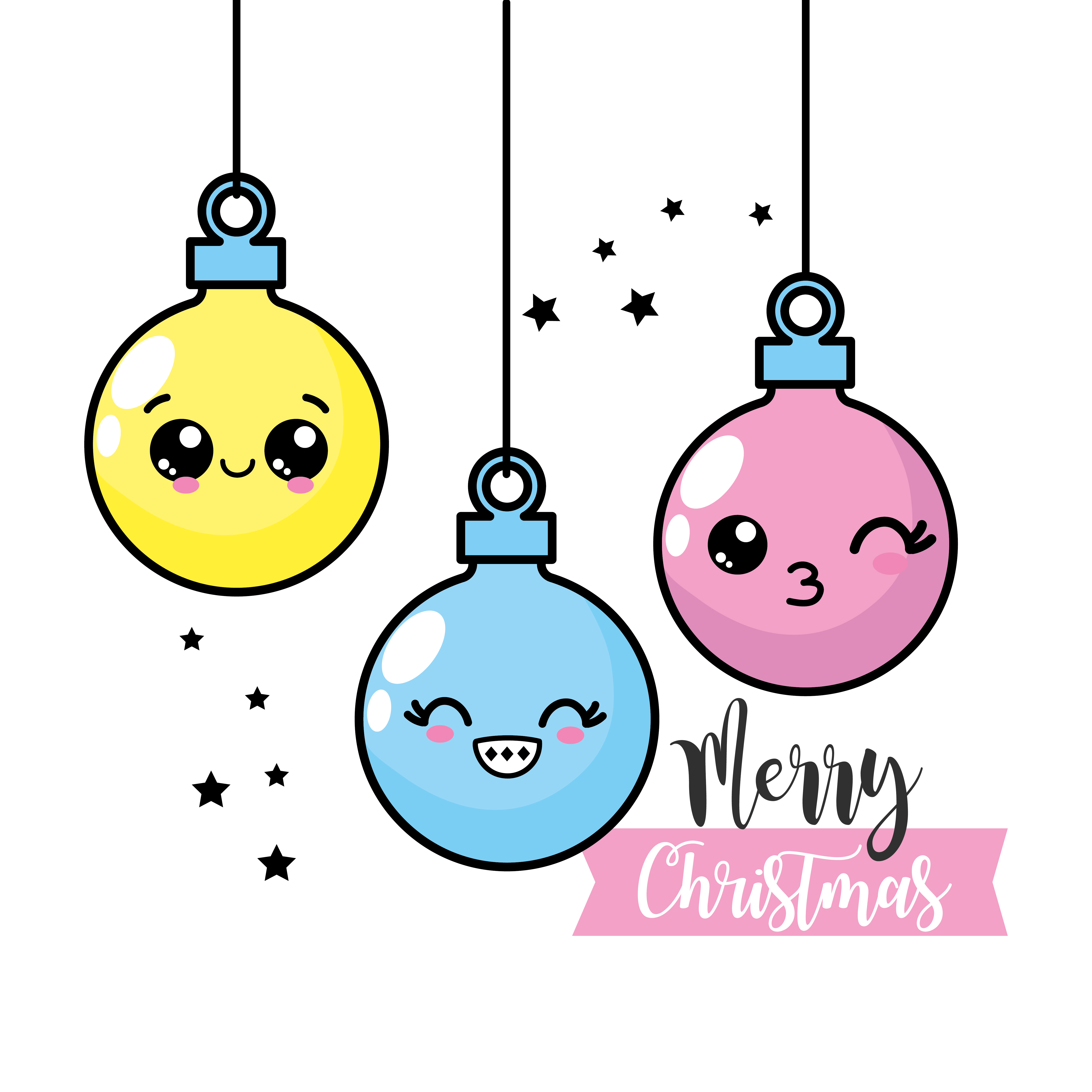 Como desenhar Enfeite de Natal Bola Kawaii ❤ Desenhos Kawaii