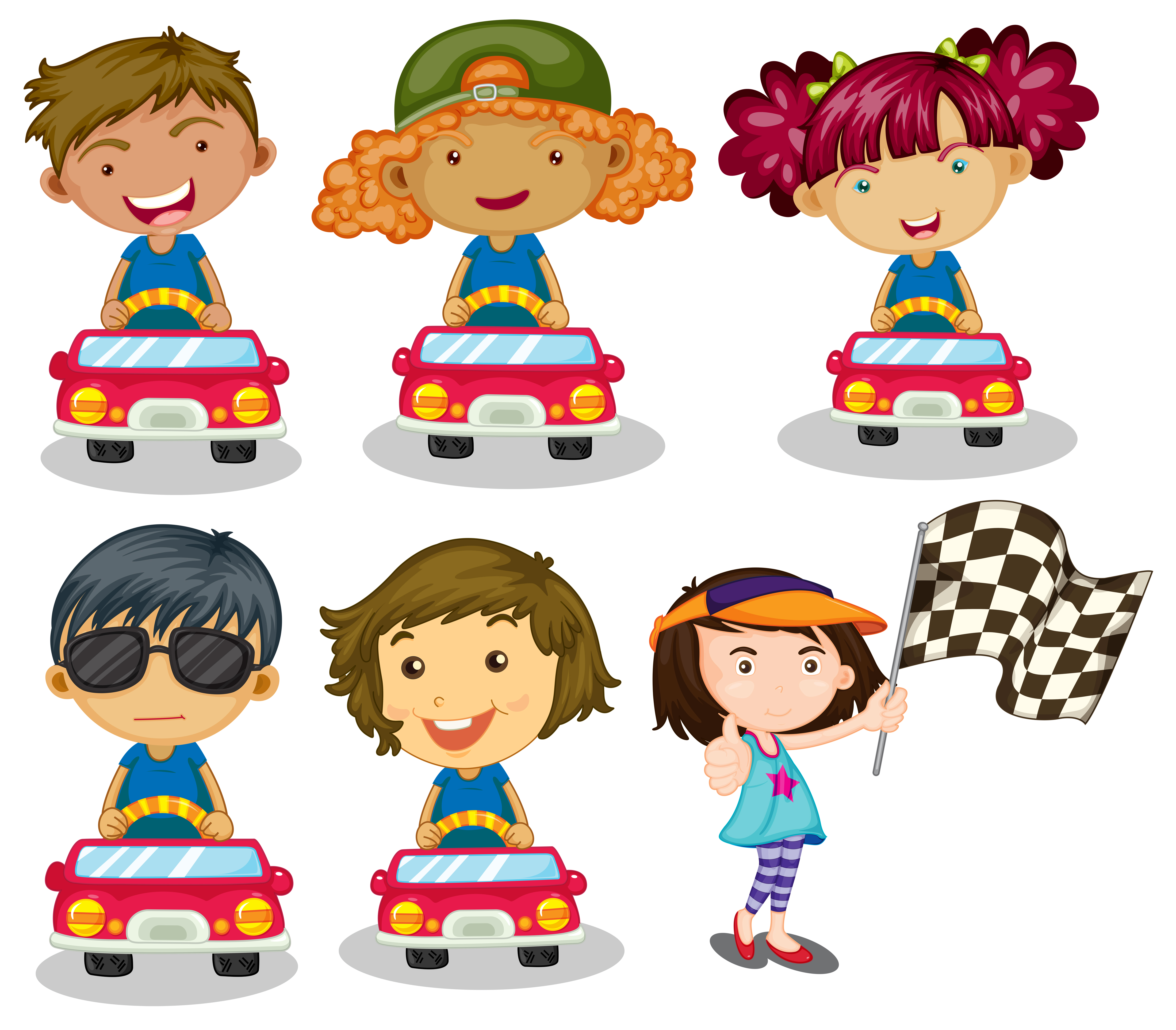 Desenhos animados de corridas de carros para crianças 693460 Vetor