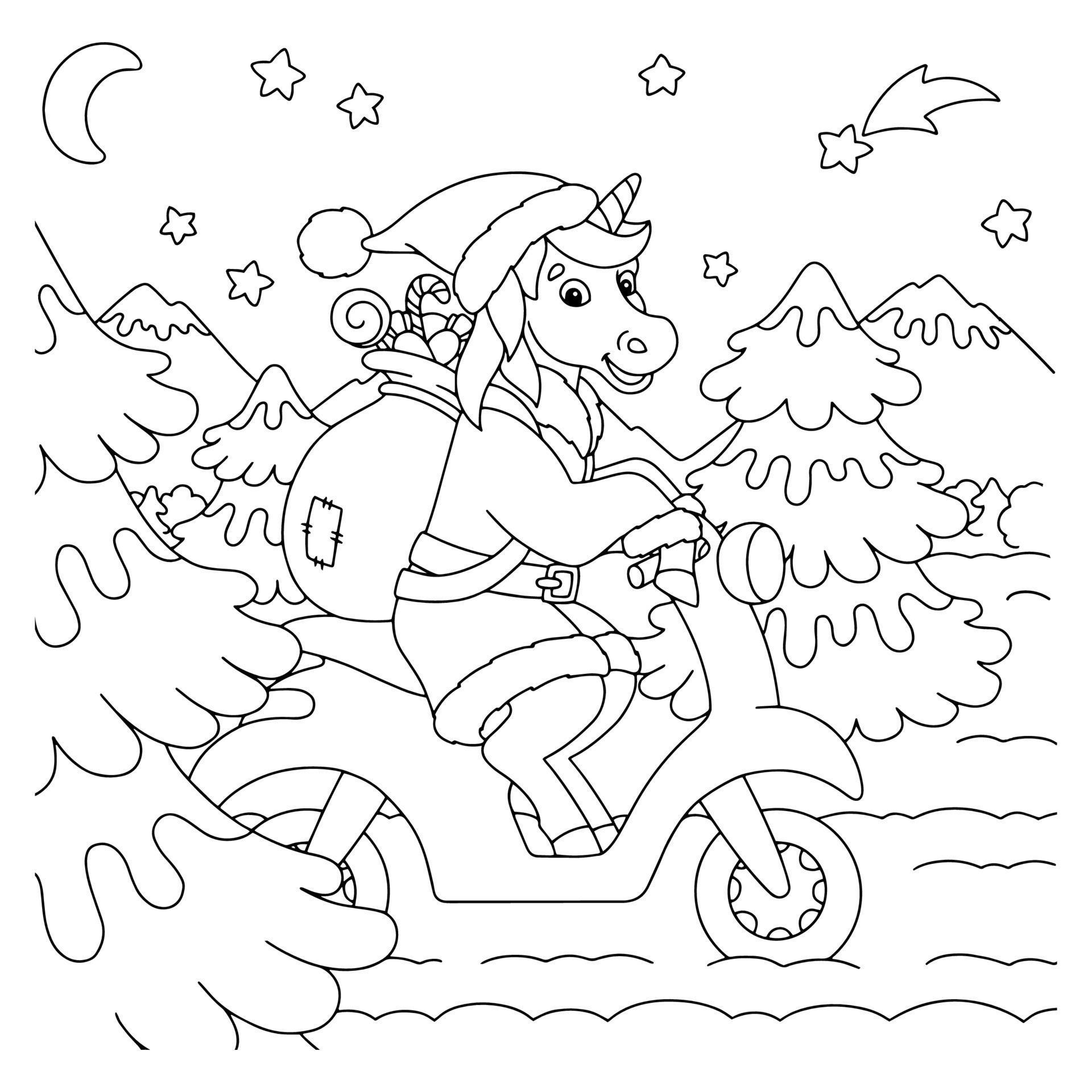 Desenho de motocicleta para colorir preto e branco para livro de colorir