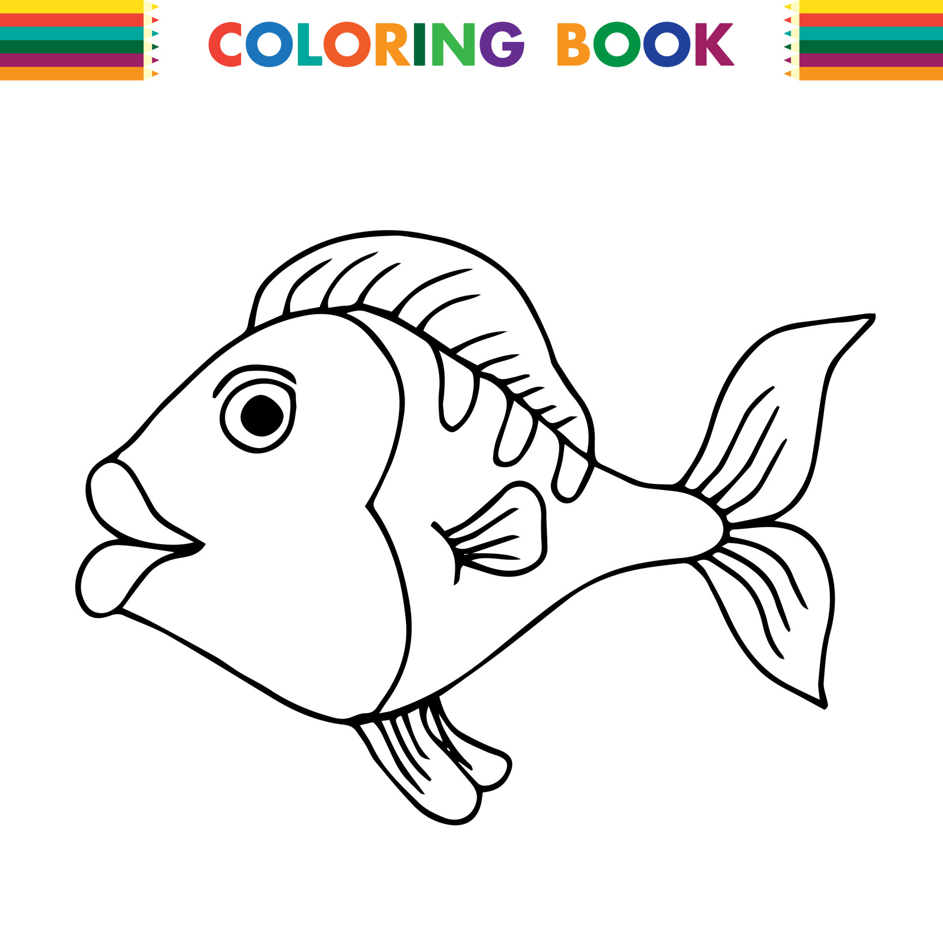 Peixe Bonito Dos Desenhos Animados Desenho Mão Esboço Colorir Fotos  vetor(es) de stock de ©allakuzmenko 394862684