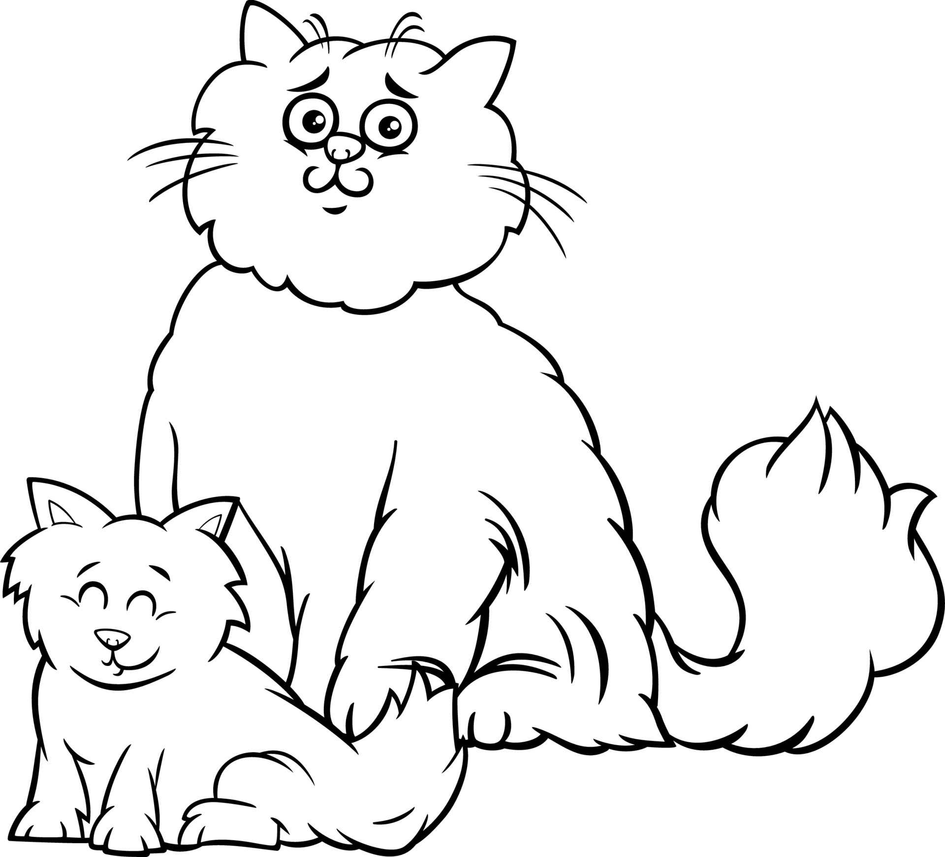 Desenho de gato surpreso para colorir