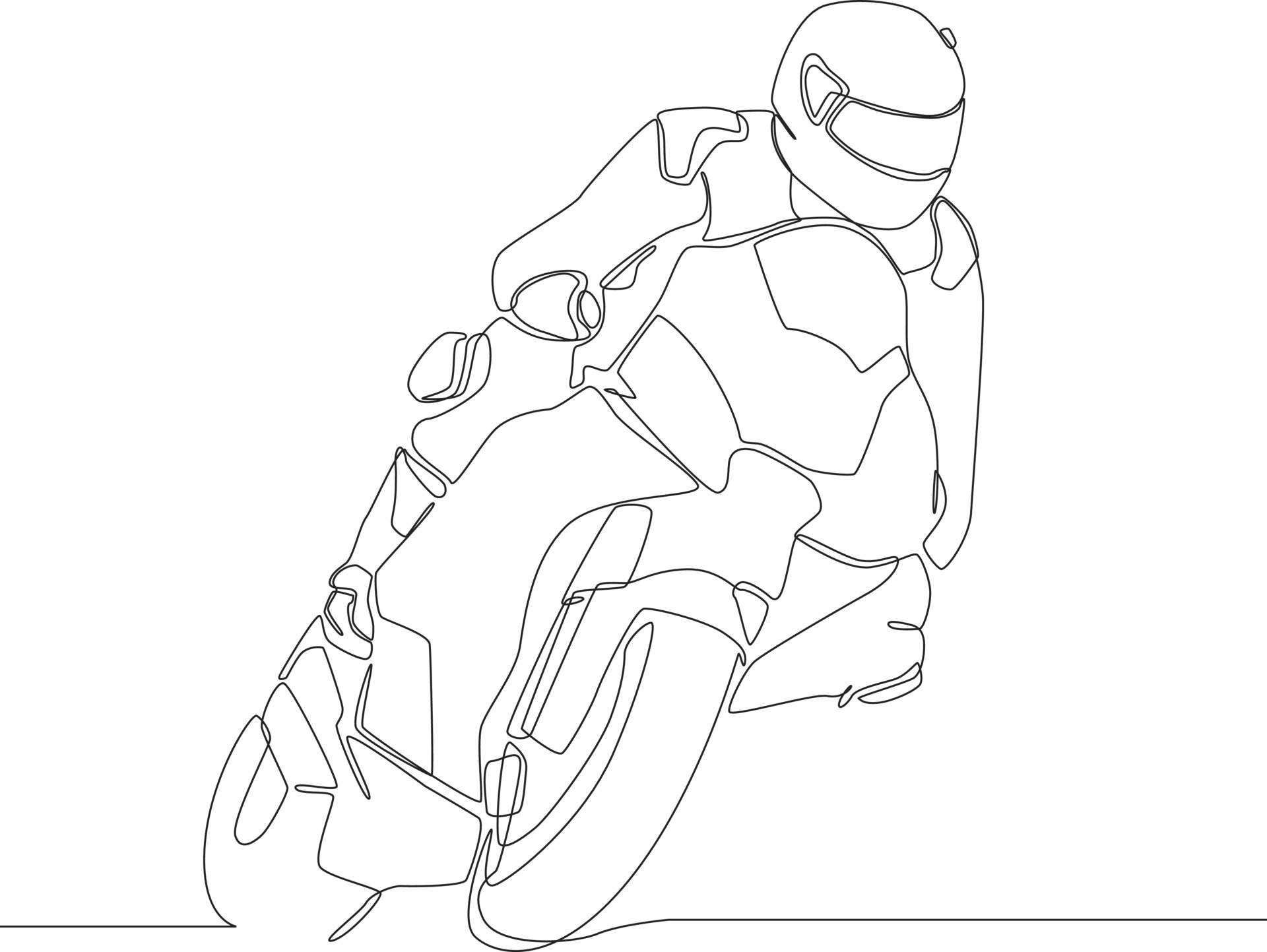 desenho de uma linha contínua motociclista andando de moto na estrada no  estilo de curva à esquerda. única linha desenhar desenho ilustração gráfica  de vetor. 7104789 Vetor no Vecteezy