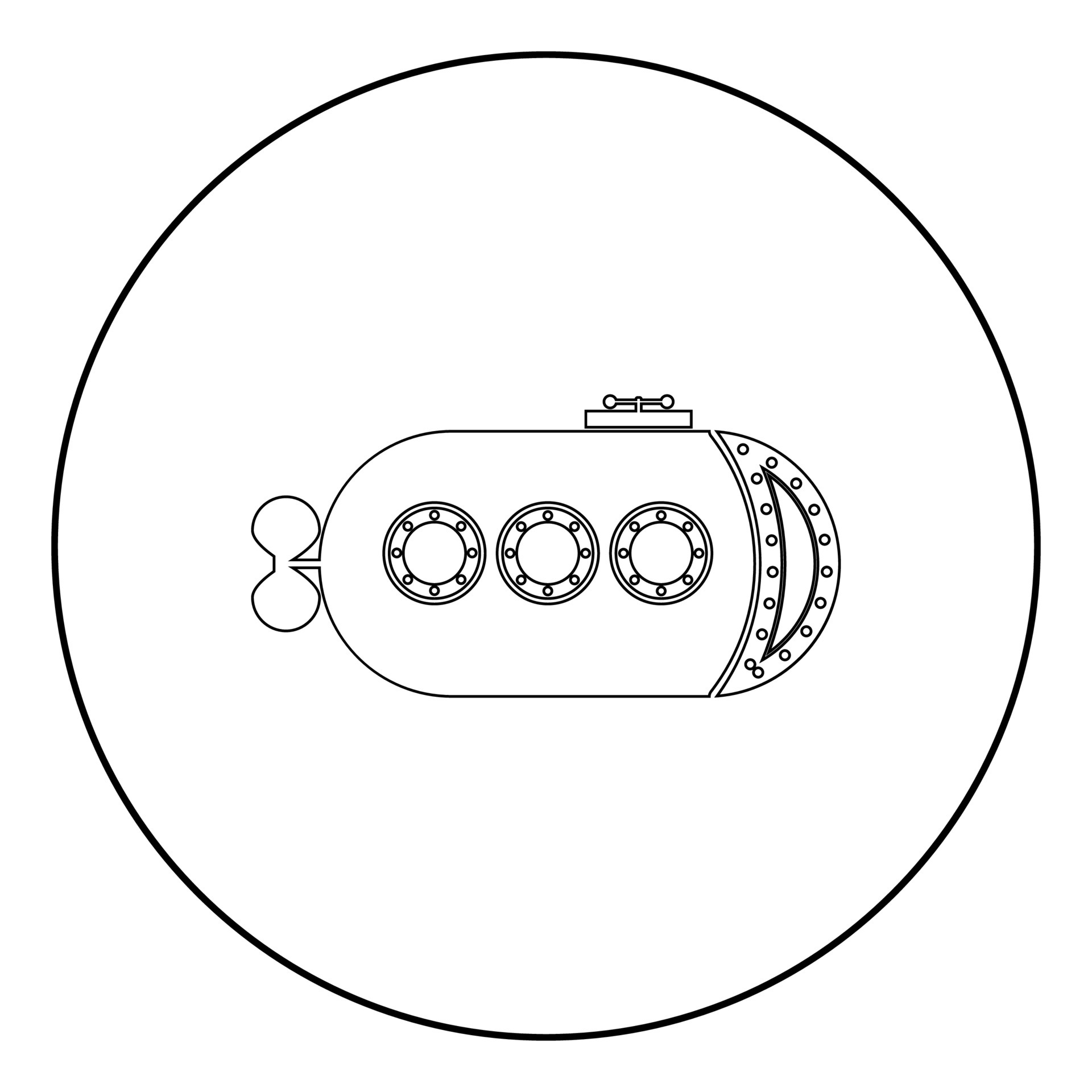 Submarino rosa com periscópio. batiscafo de navio subaquático