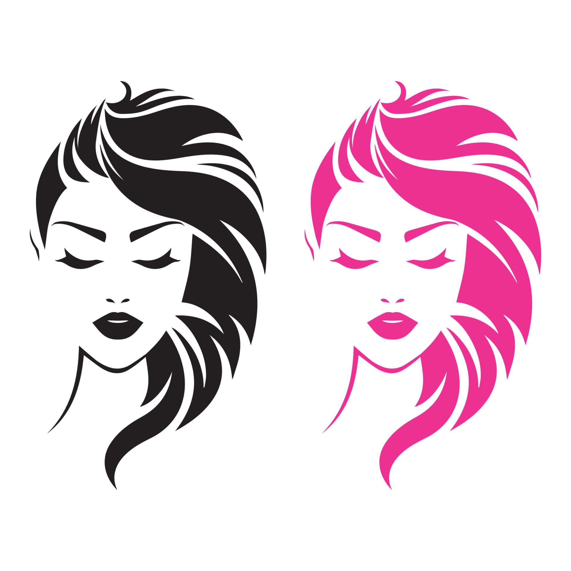 logotipo do salão de beleza. perfil de rosto de menina. barbearia, cabelo,  corte de cabelo 10588843 Vetor no Vecteezy