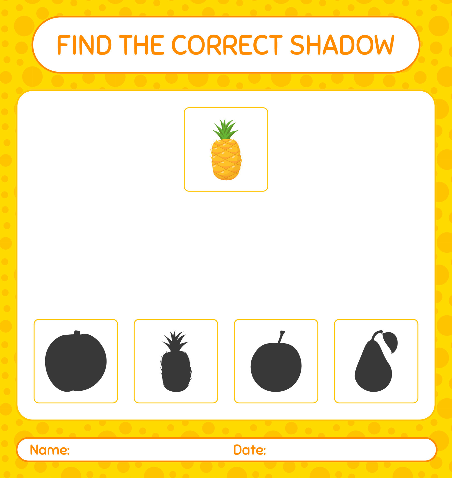 Encontre o jogo de sombras correto com a planilha de paleta de pintura para  a folha de atividades de crianças pré-escolares