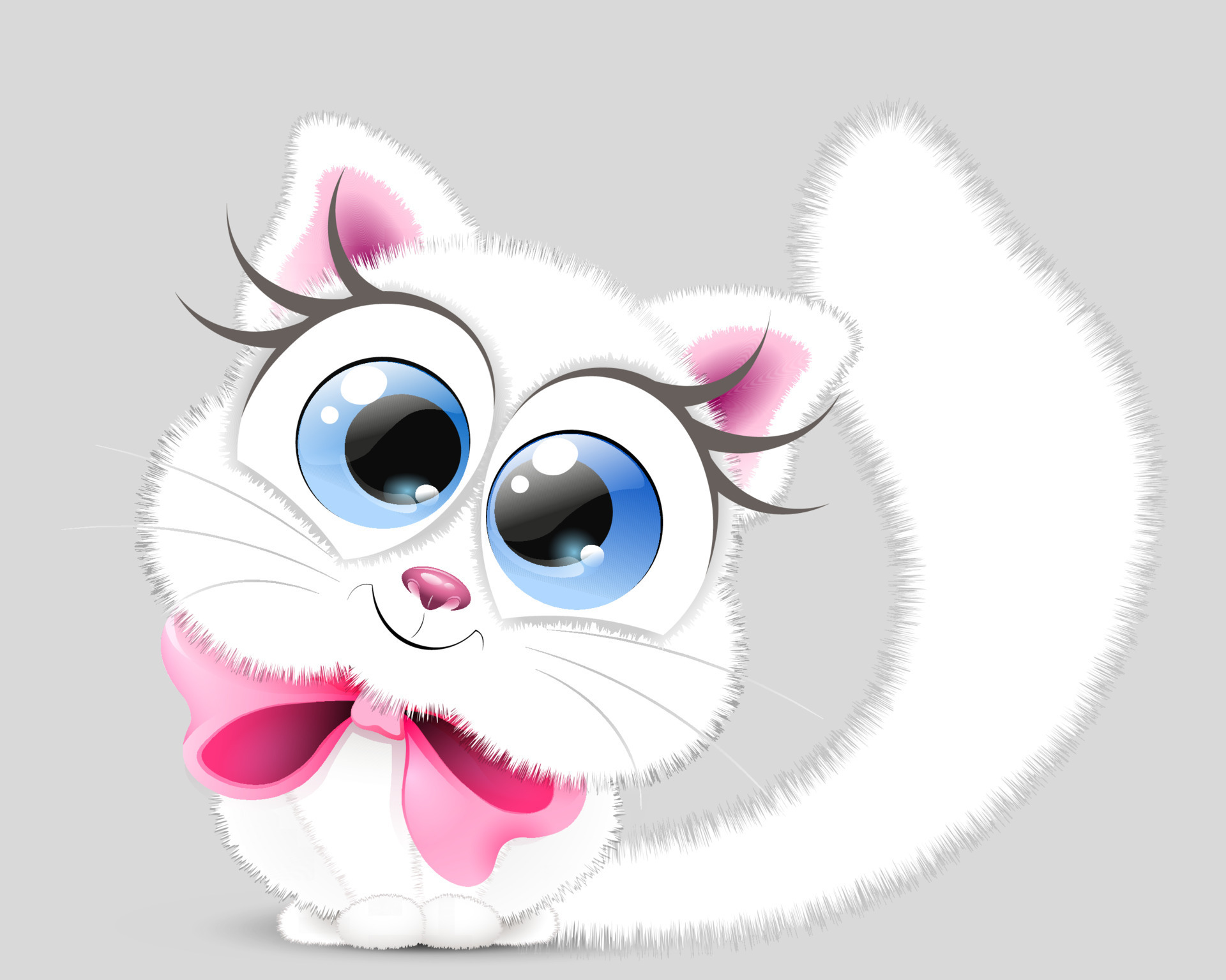 desenho de garota de gato fofo com laço vermelho 5565950 Vetor no Vecteezy