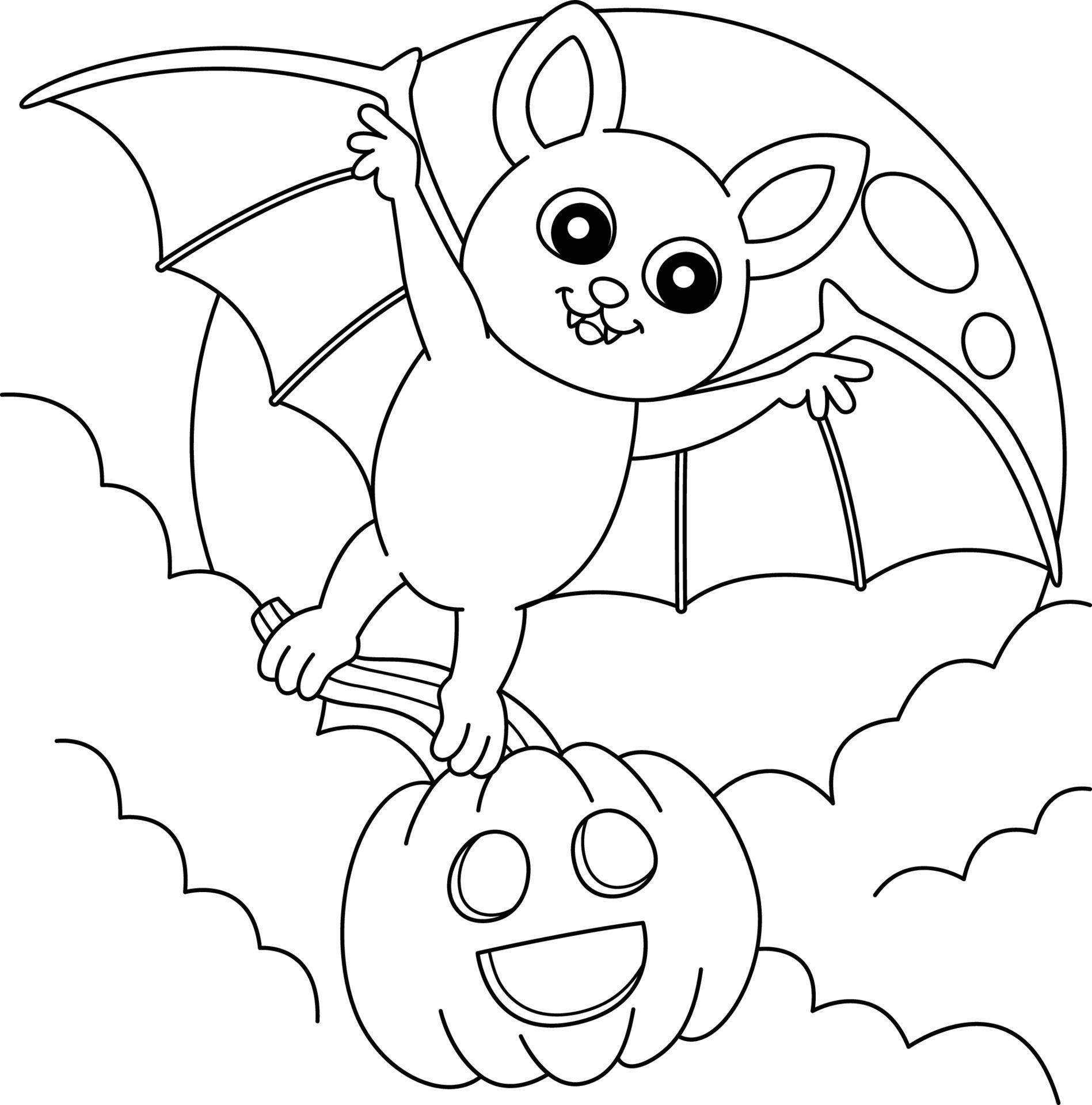 Desenho de Um morcego do Halloween para Colorir - Colorir.com