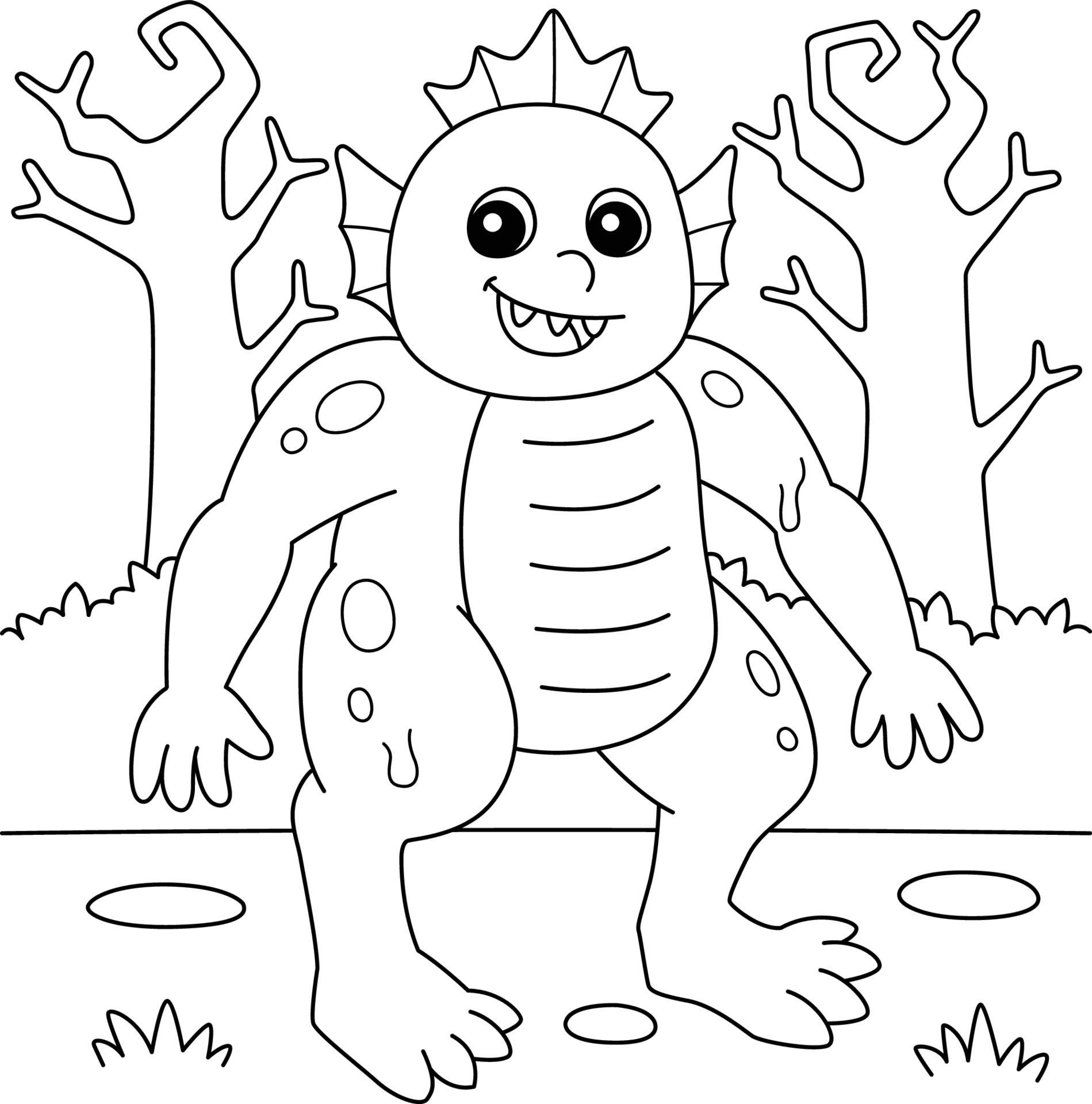 Desenhos para colorir de desenho de um monstro do halloween para colorir  