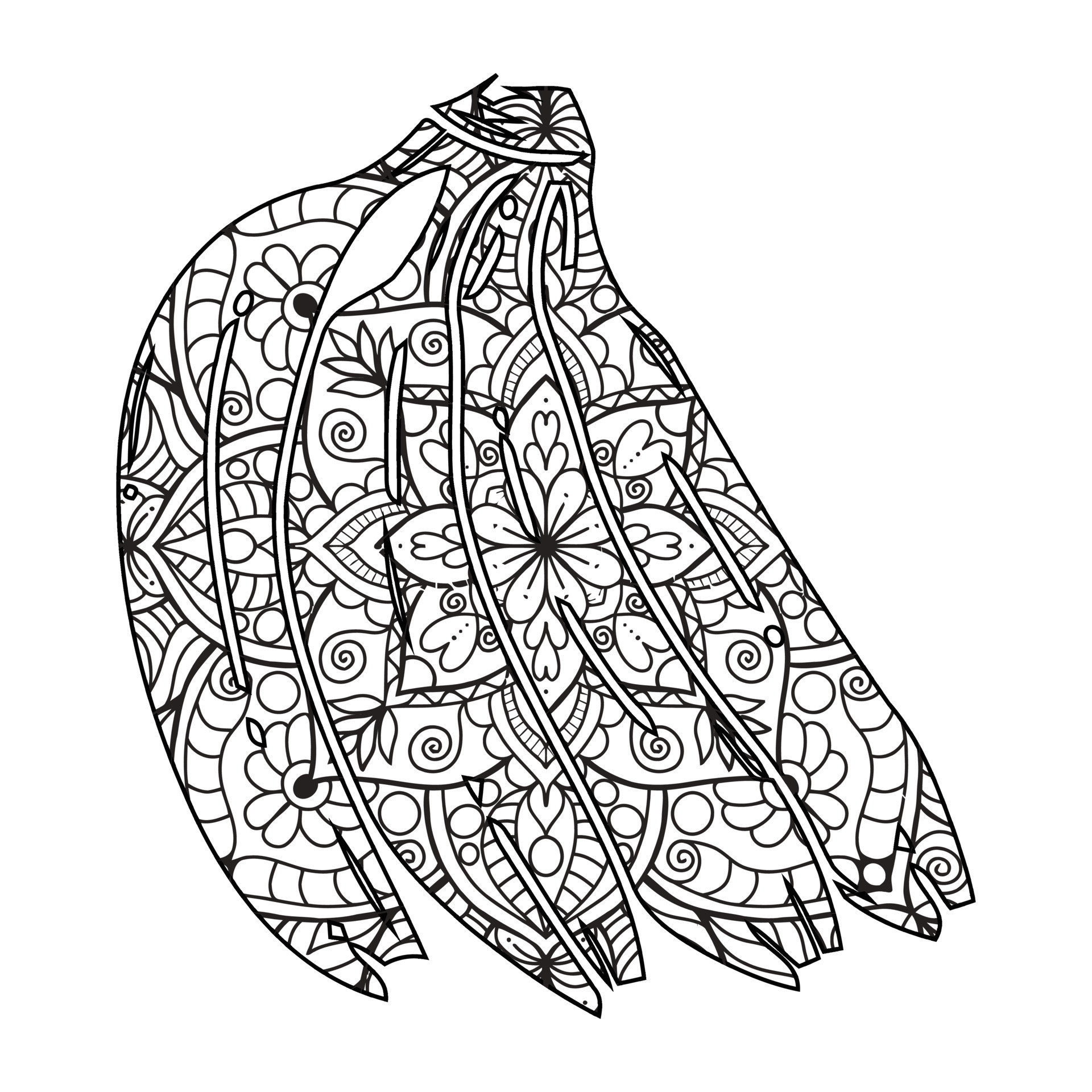 mandala banana para colorir para crianças 7532965 Vetor no Vecteezy