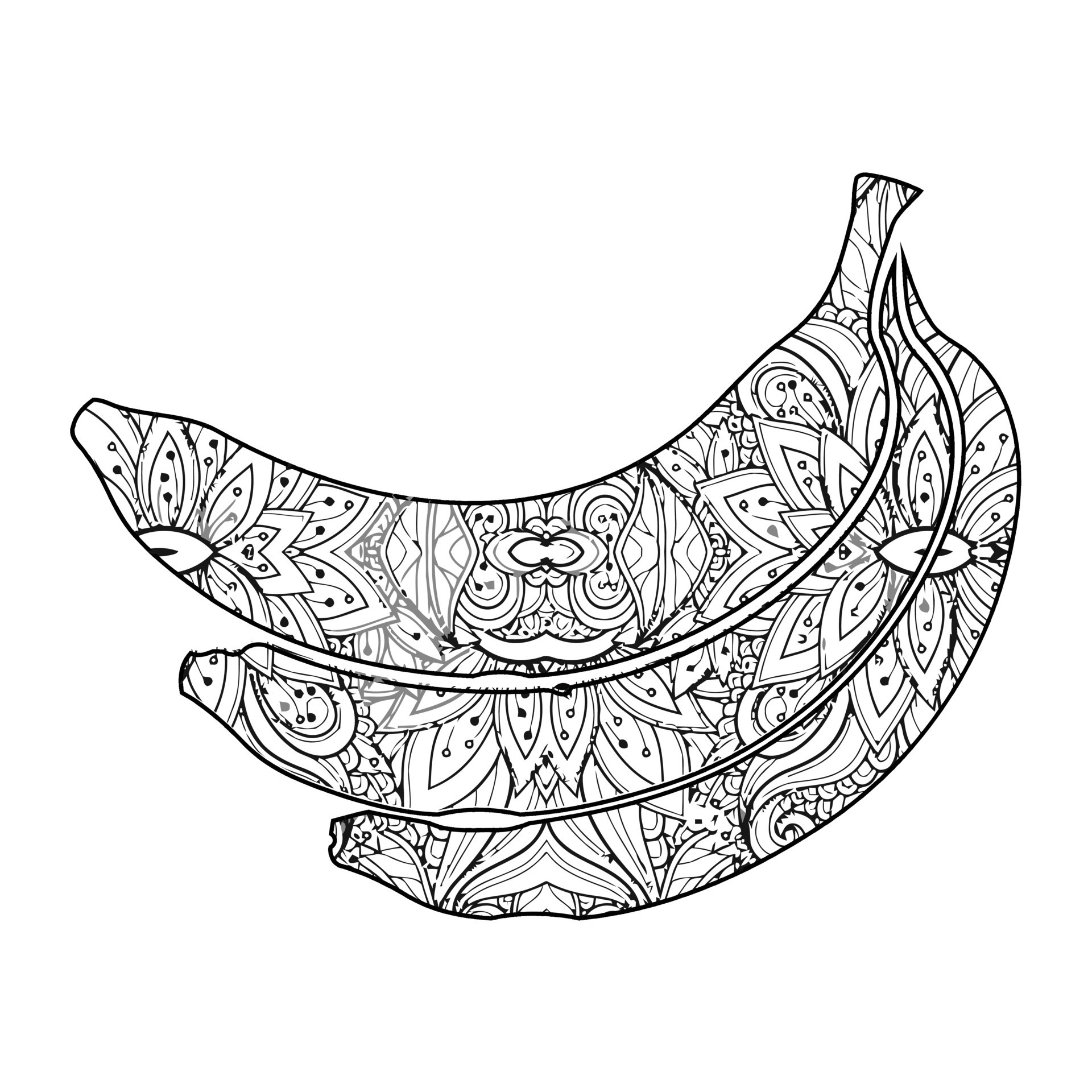 mandala banana para colorir para crianças 7532963 Vetor no Vecteezy