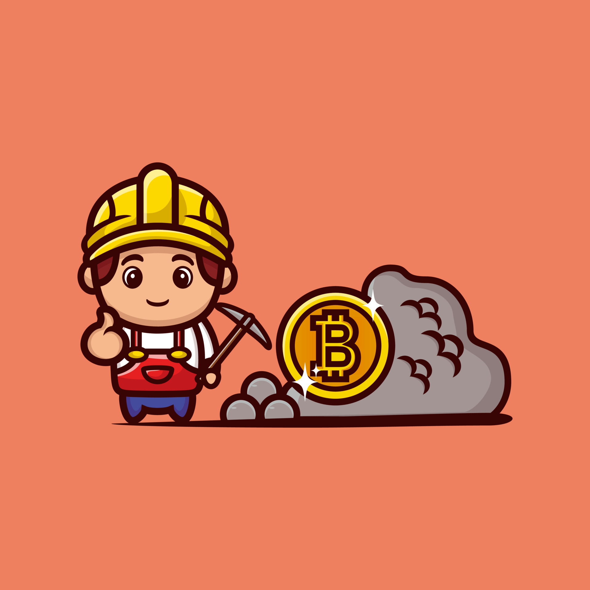 3d render ilustração personagem de desenho animado bonito masculino com  ícone de bitcoin