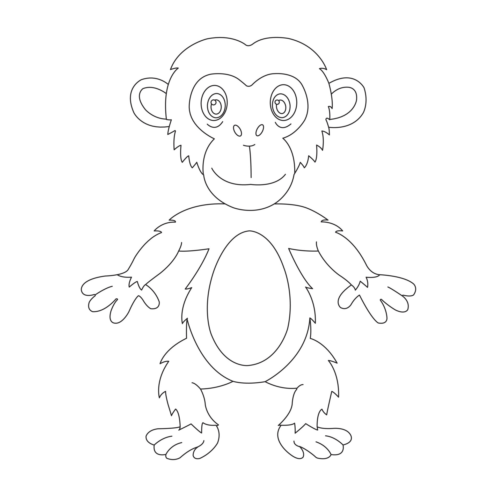 Ilustração em vetor de animal fofo de desenho animado de macaco infantil