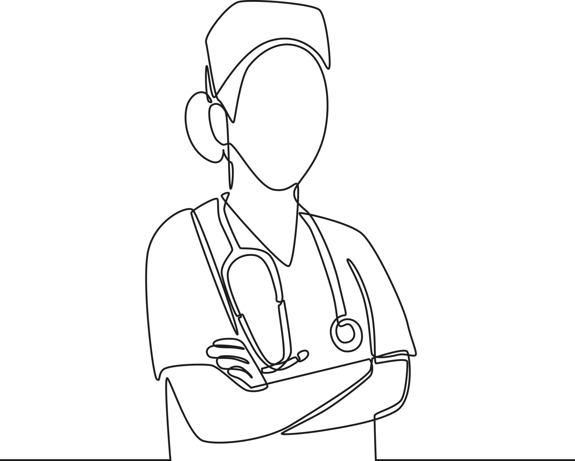 desenho de doutora e enfermeira fazendo consulta com paciente