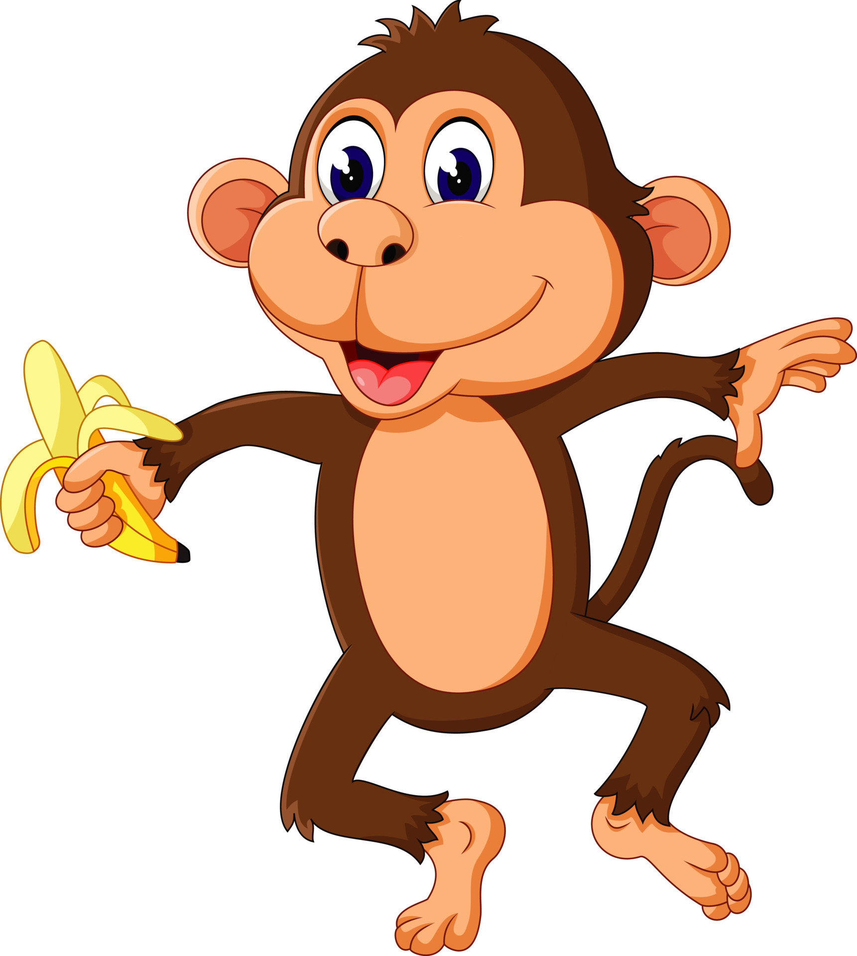 fofa feliz macaco desenho animado posando 20353714 Vetor no Vecteezy