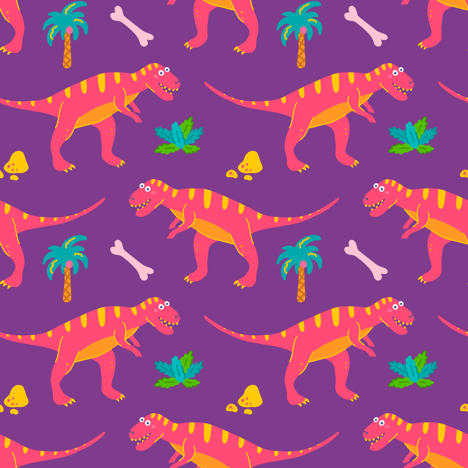 Desenho de dinossauro roxo fofo