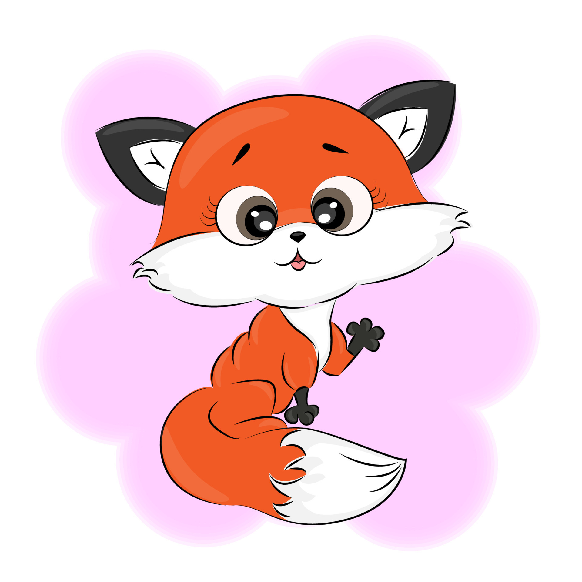 raposa bonito dos desenhos animados. raposa vermelha engraçada