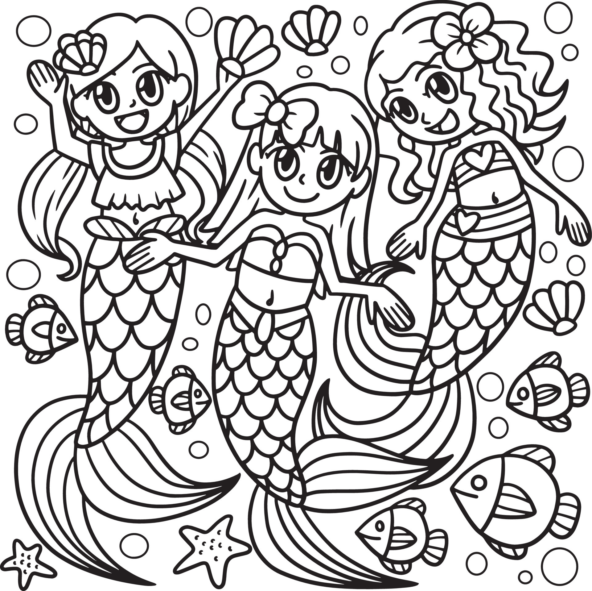 Desenho de Sereia Para Colorir Para Colorir