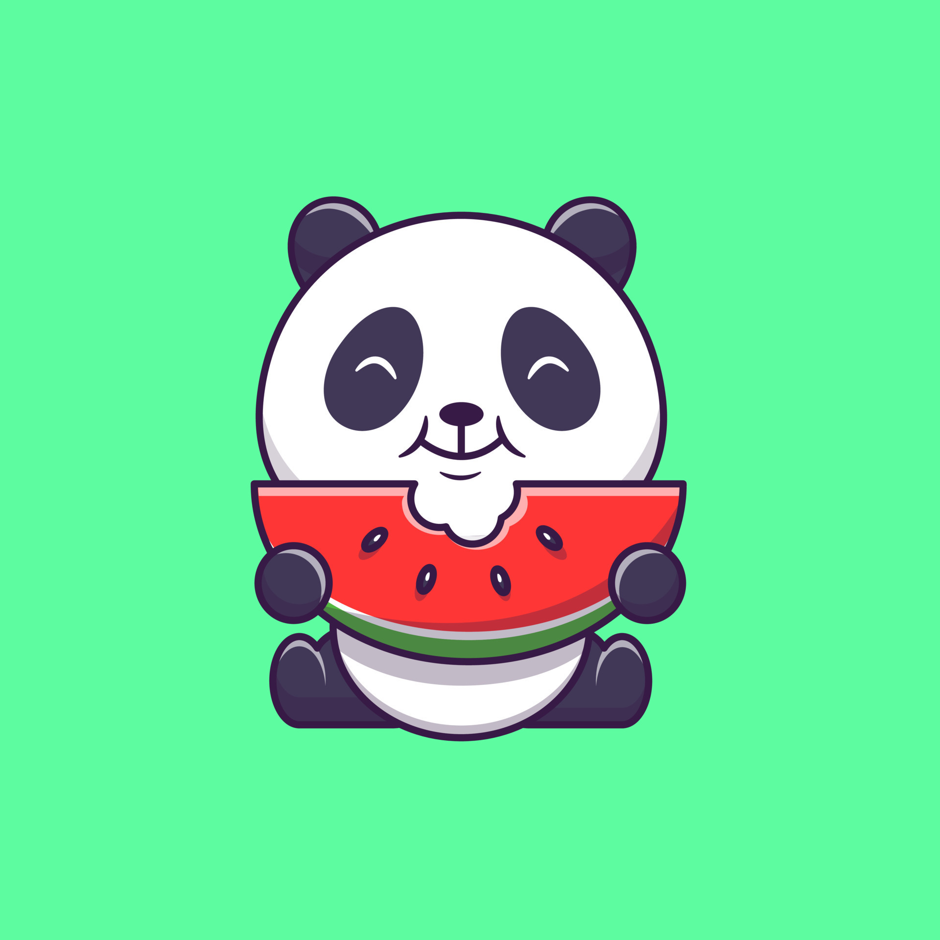 Desenhos animados Panda bonito comendo ilustração de bambu, Gráficos -  Envato Elements