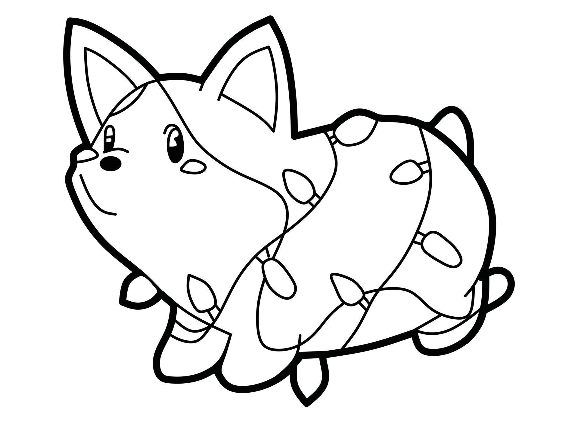 Desenho de cachorro kawaii para colorir