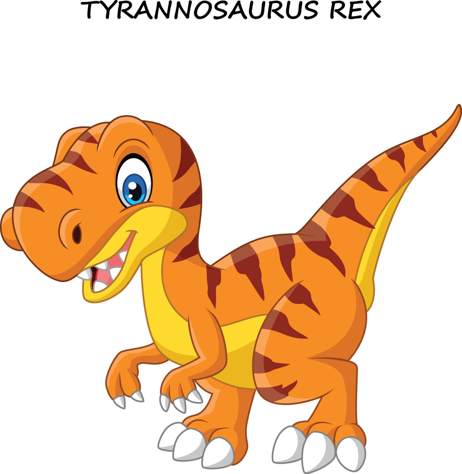 ilustração bonito dos desenhos animados do tiranossauro rex. dinossauro  t-rex isolado no fundo branco 16210889 Vetor no Vecteezy