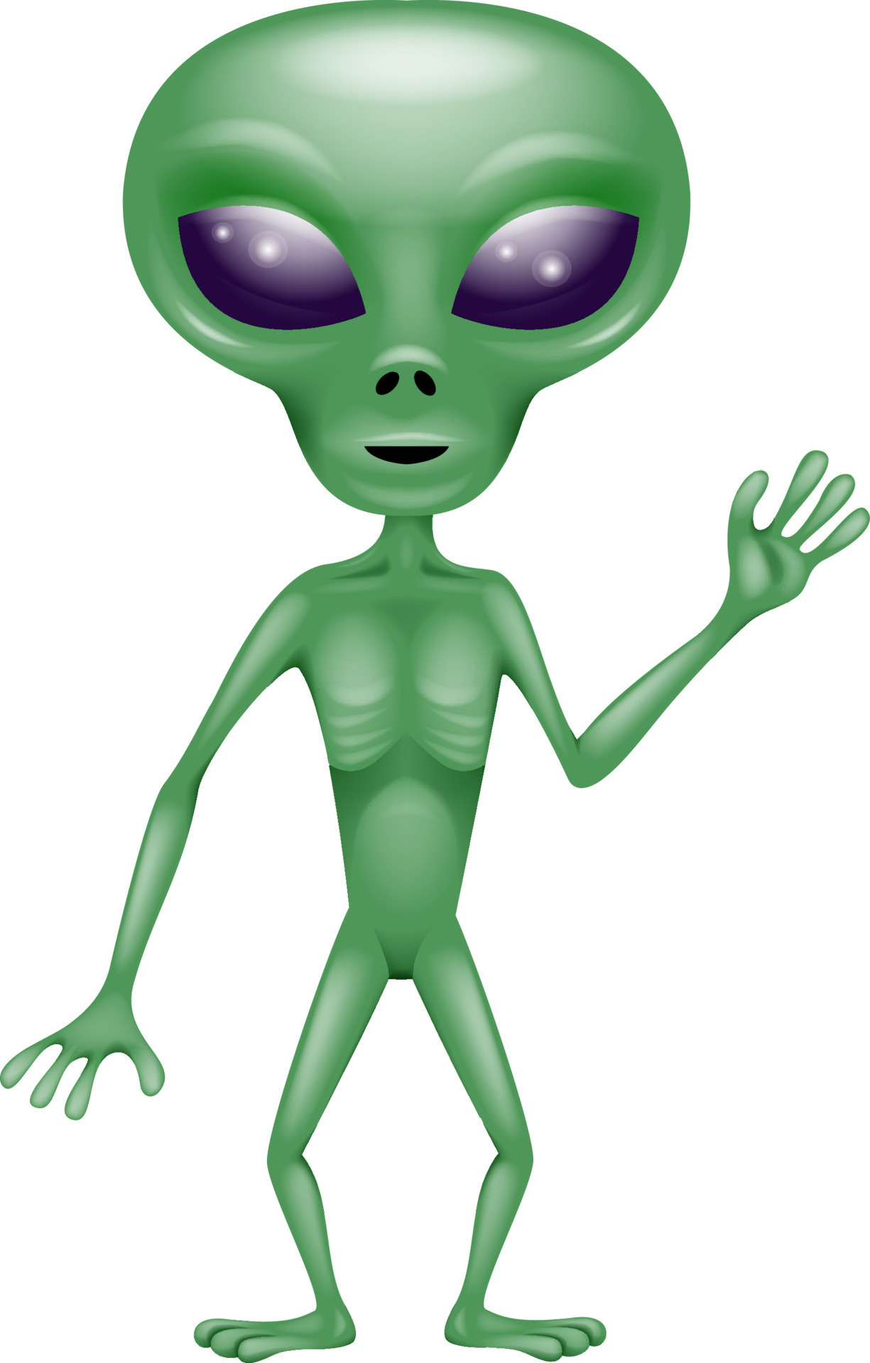 Logotipo de vetor de desenho animado alienígena verde polegar para cima