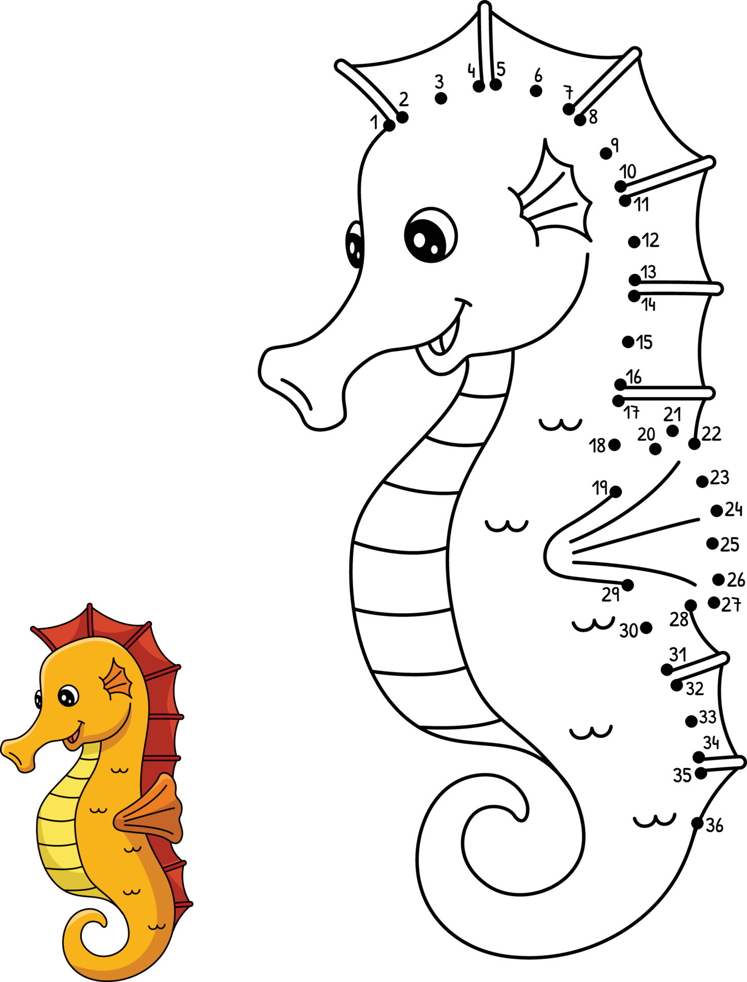 Aula de desenho para crianças como desenhar um cavalo marinho tutorial de  desenho passo a passo repete a imagem página de atividades para crianças  para livro ilustração vetorial